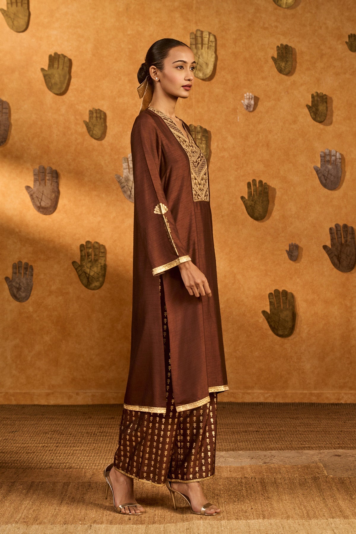 Sepia Cherry Vine Kurta Set