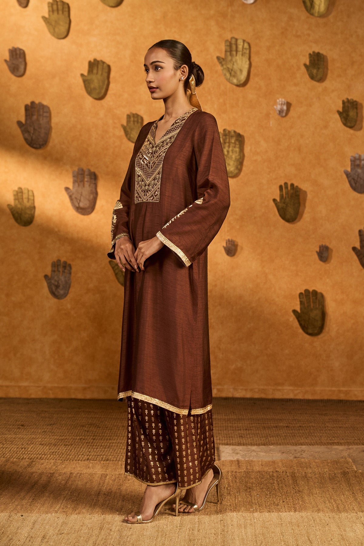 Sepia Cherry Vine Kurta Set
