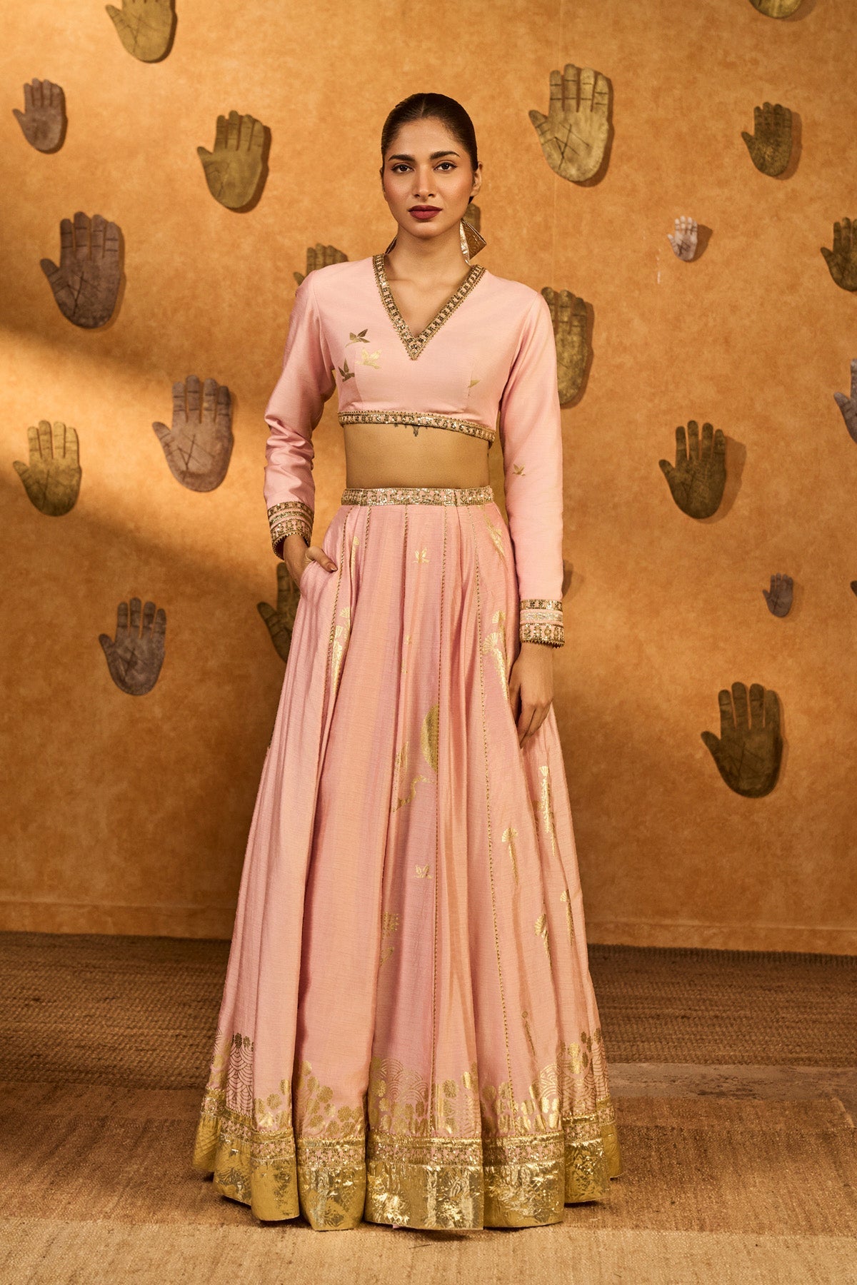 Baby Pink Mandarin Sky Lehenga