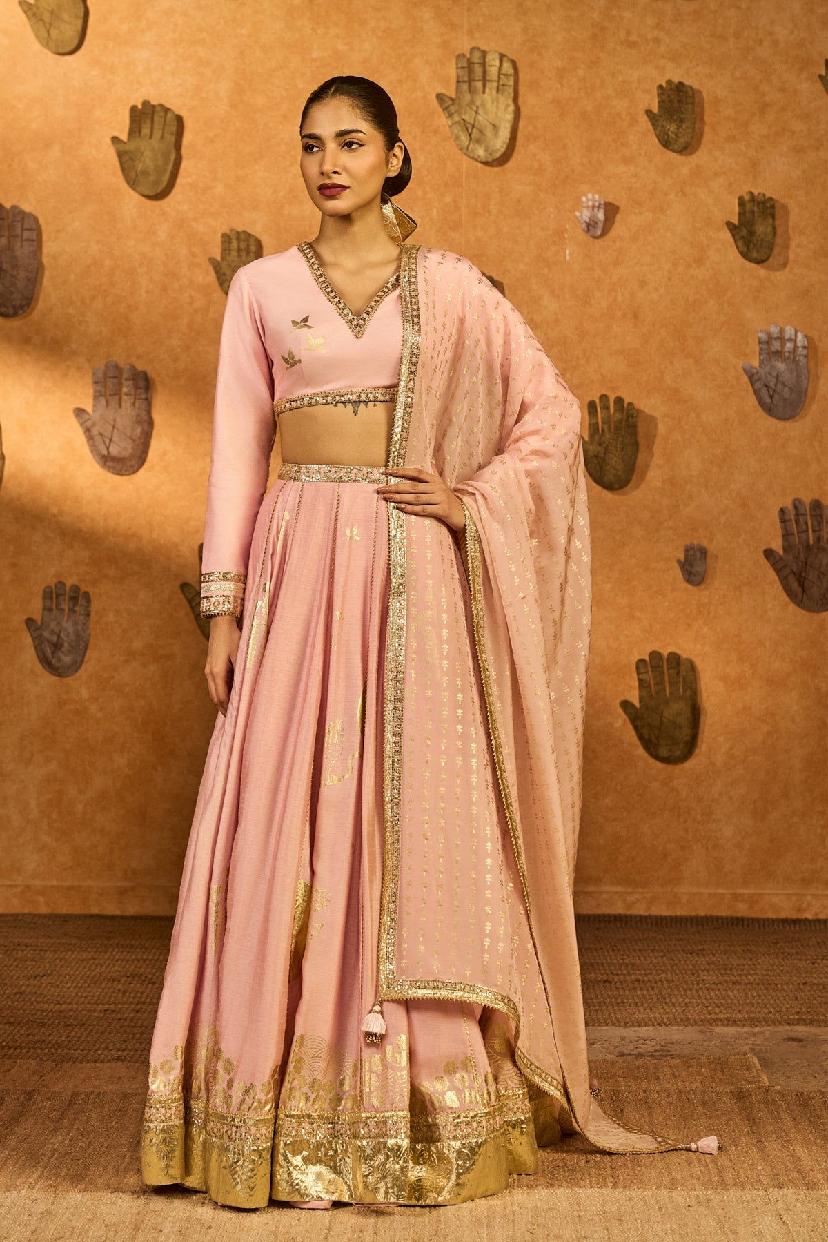 Baby Pink Mandarin Sky Lehenga