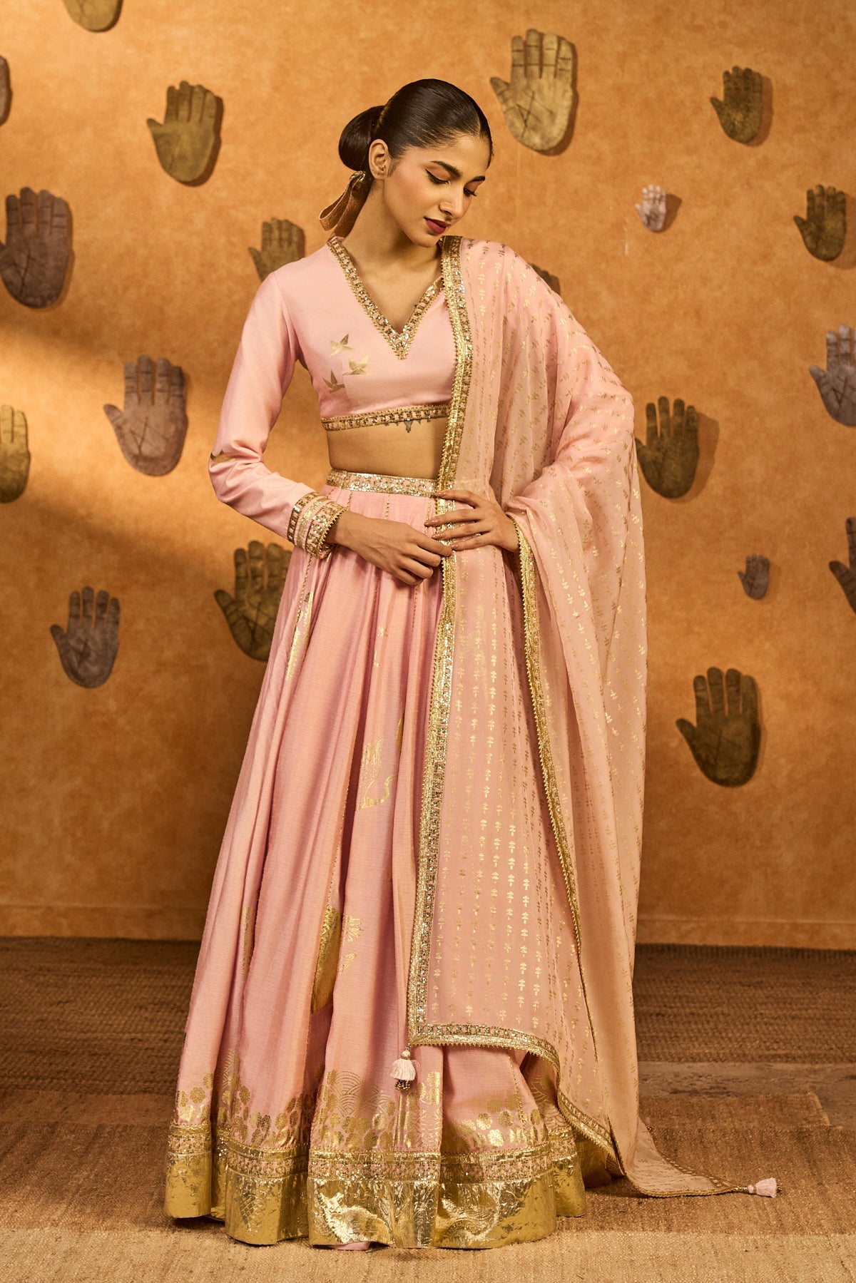 Baby Pink Mandarin Sky Lehenga