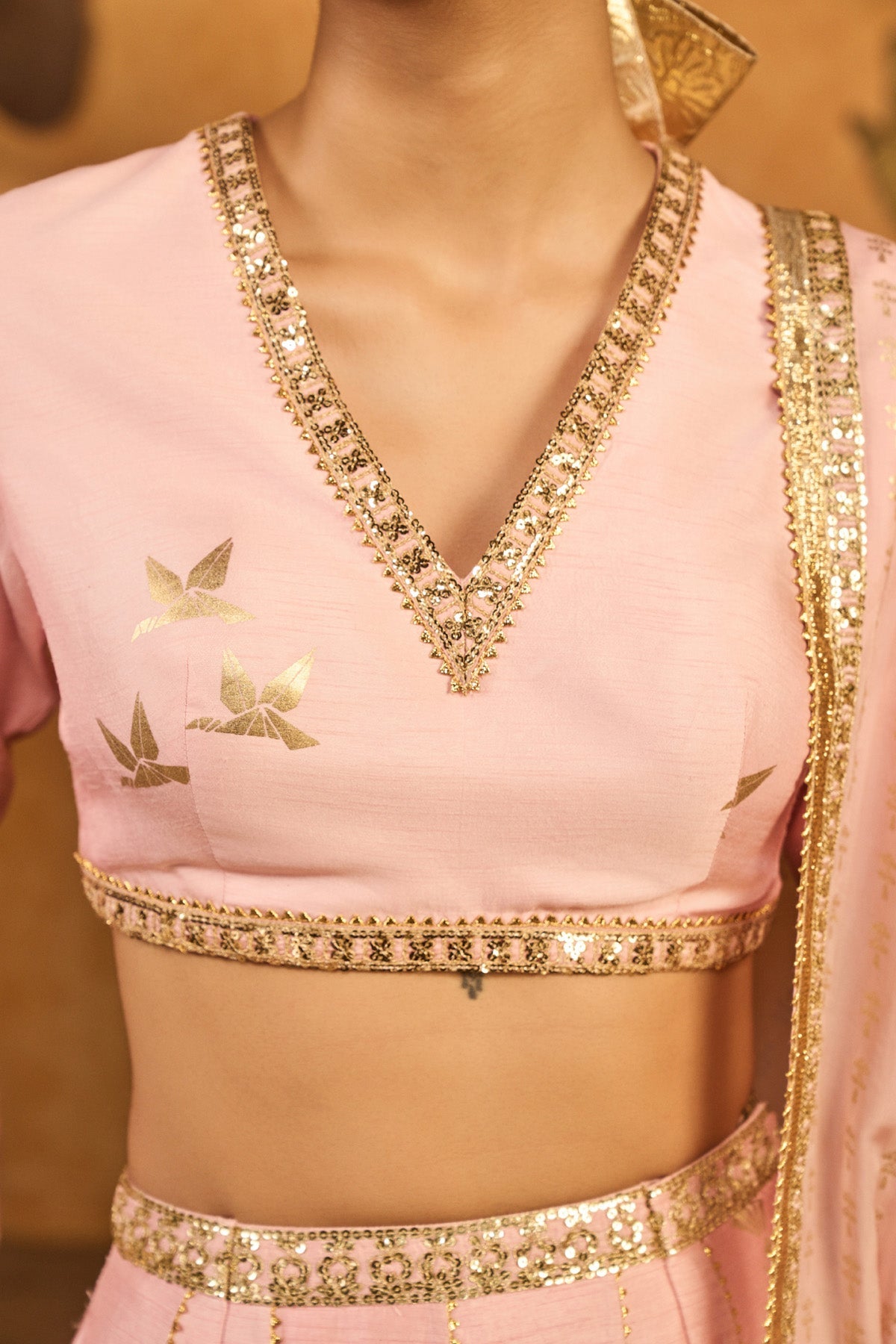 Baby Pink Mandarin Sky Lehenga