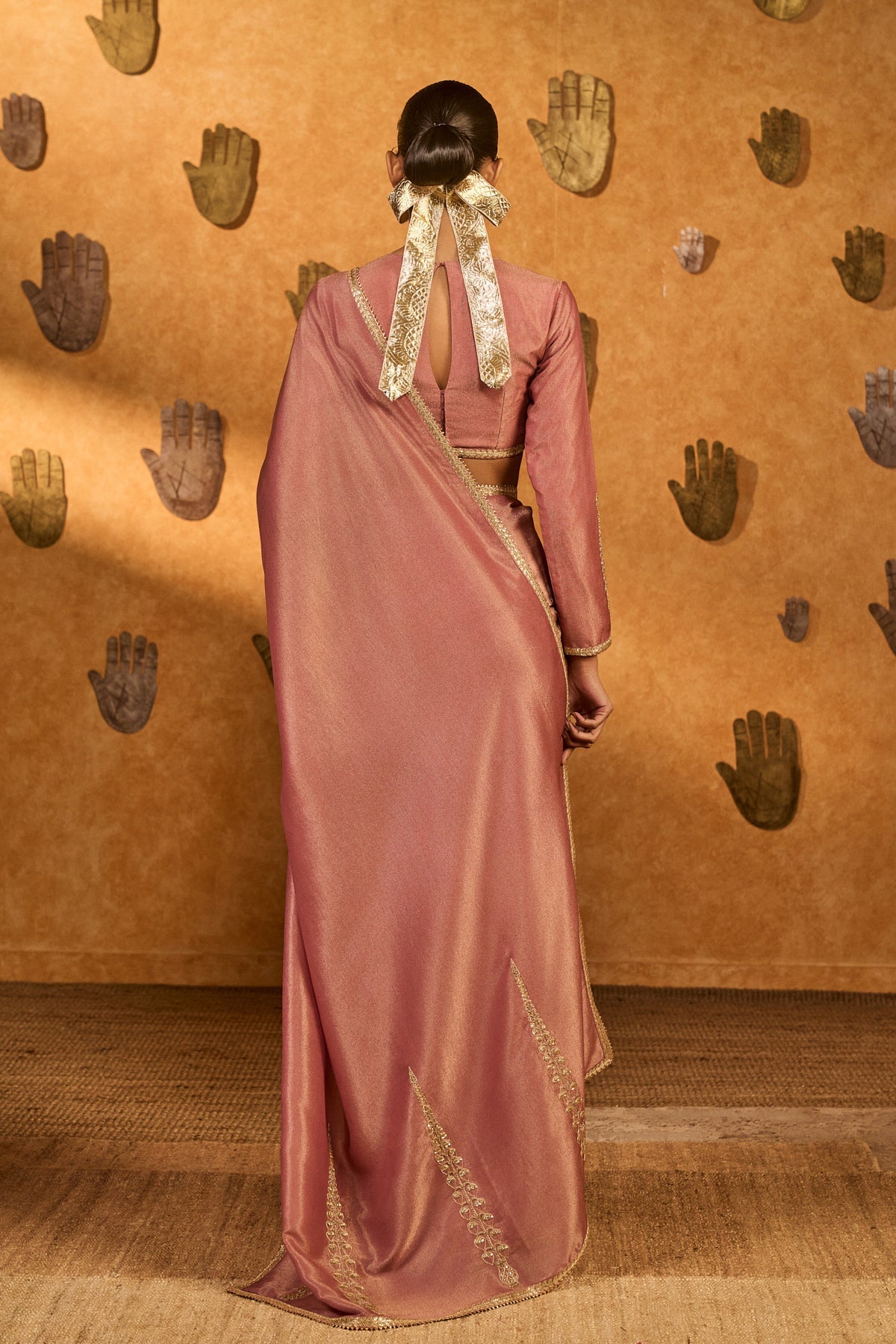 Mauve Moon Garden Tissue Saree