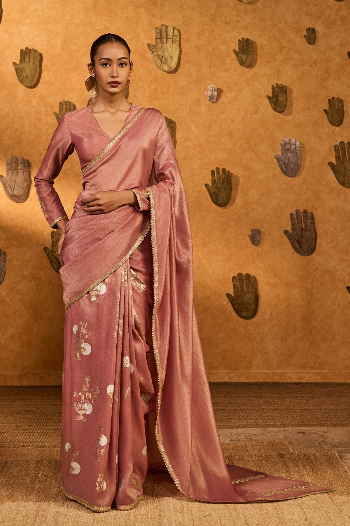Mauve Moon Garden Tissue Saree