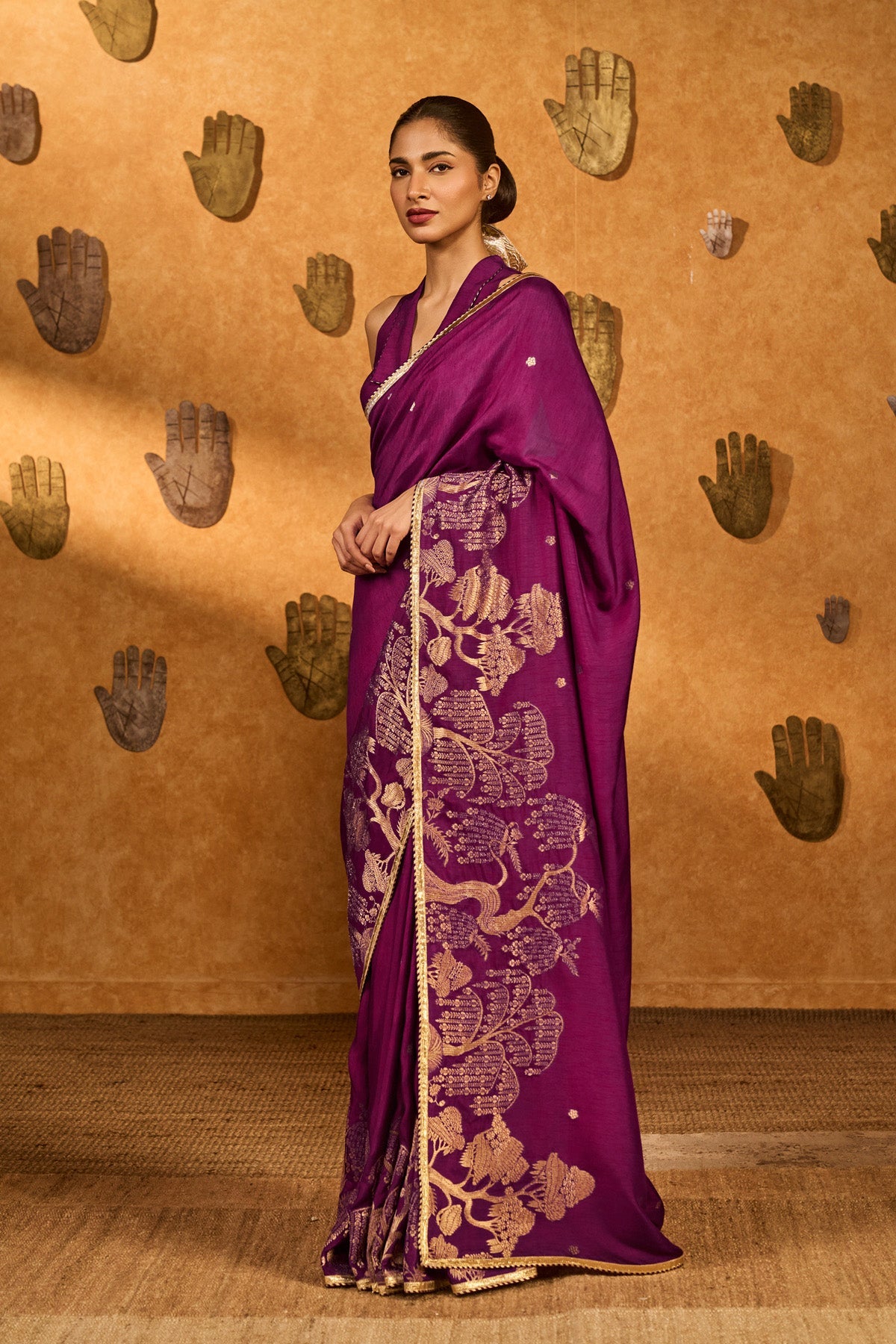 Berry Wine Zen Saree