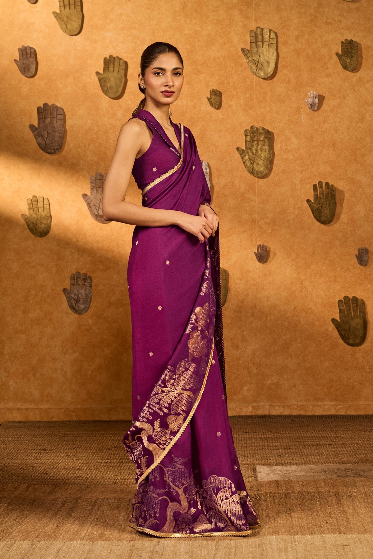 Berry Wine Zen Saree