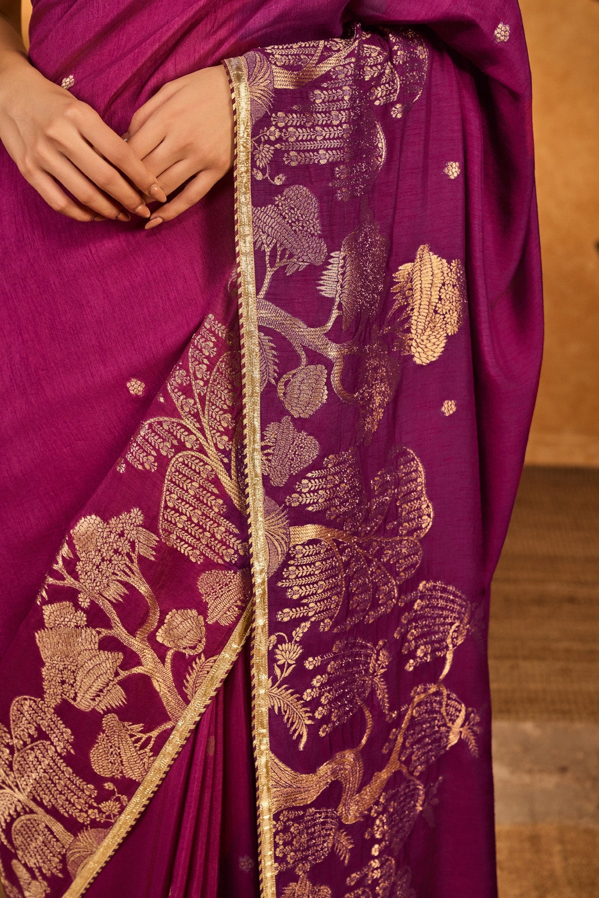 Berry Wine Zen Saree