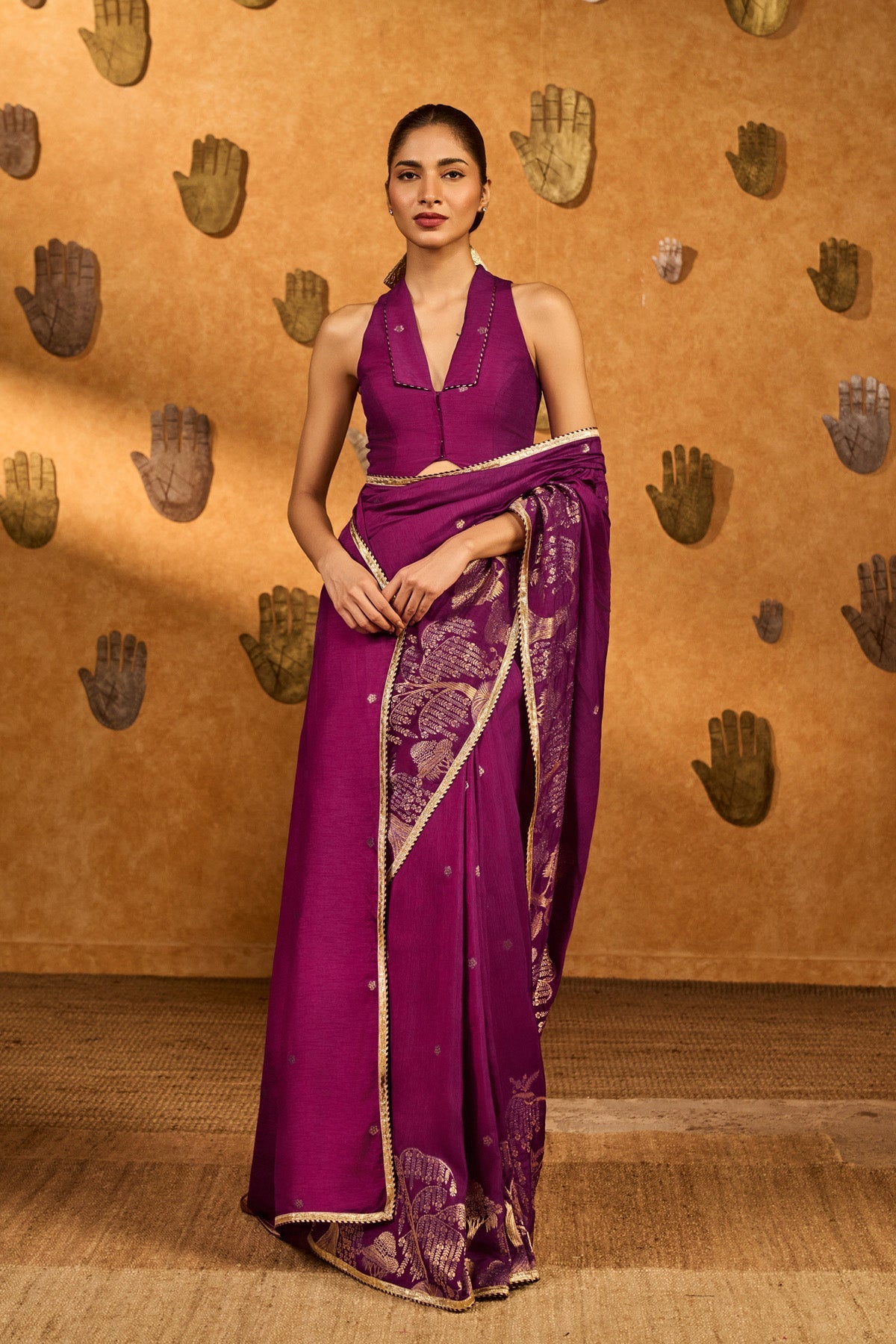 Berry Wine Zen Saree