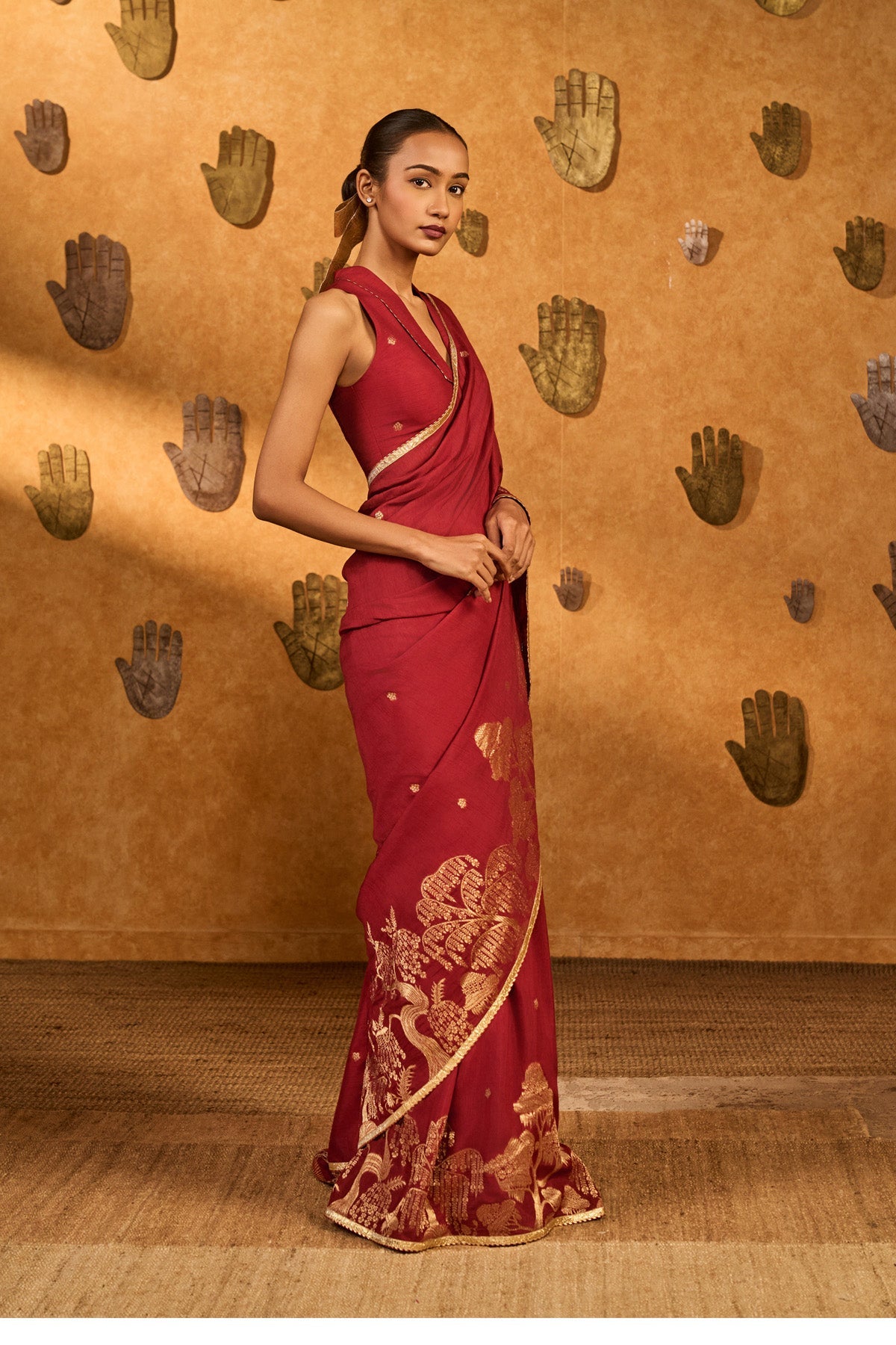 Red Zen Saree