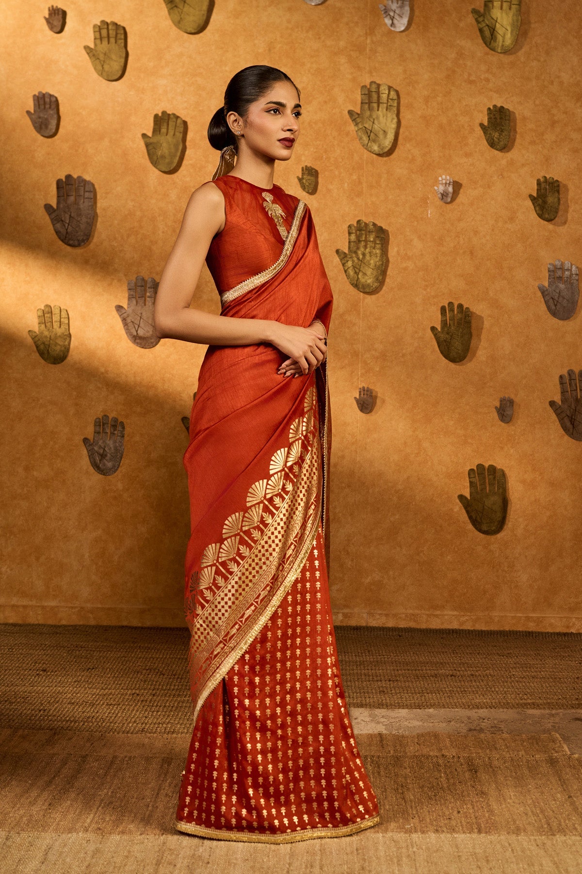 Rust Snow Light Saree