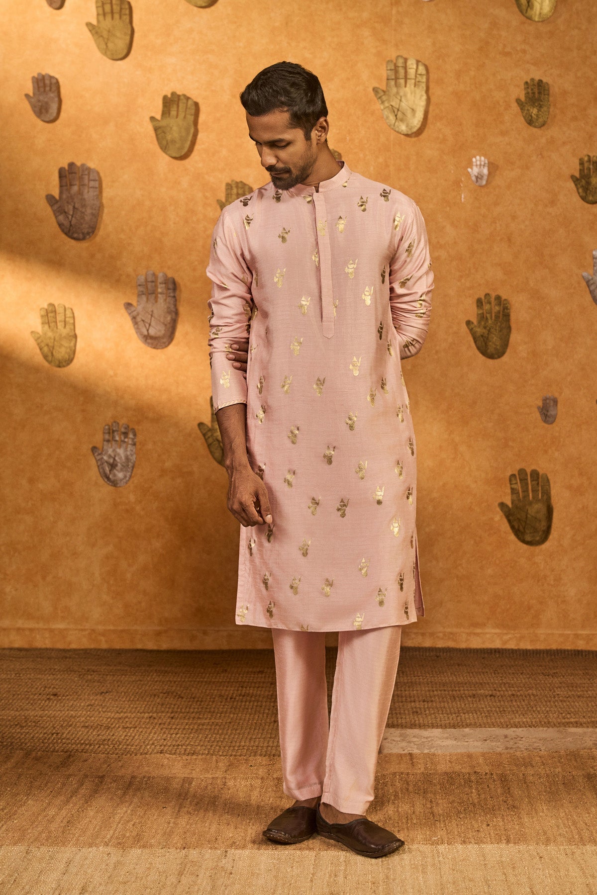 Baby Pink Whispering Leaf Kurta Set