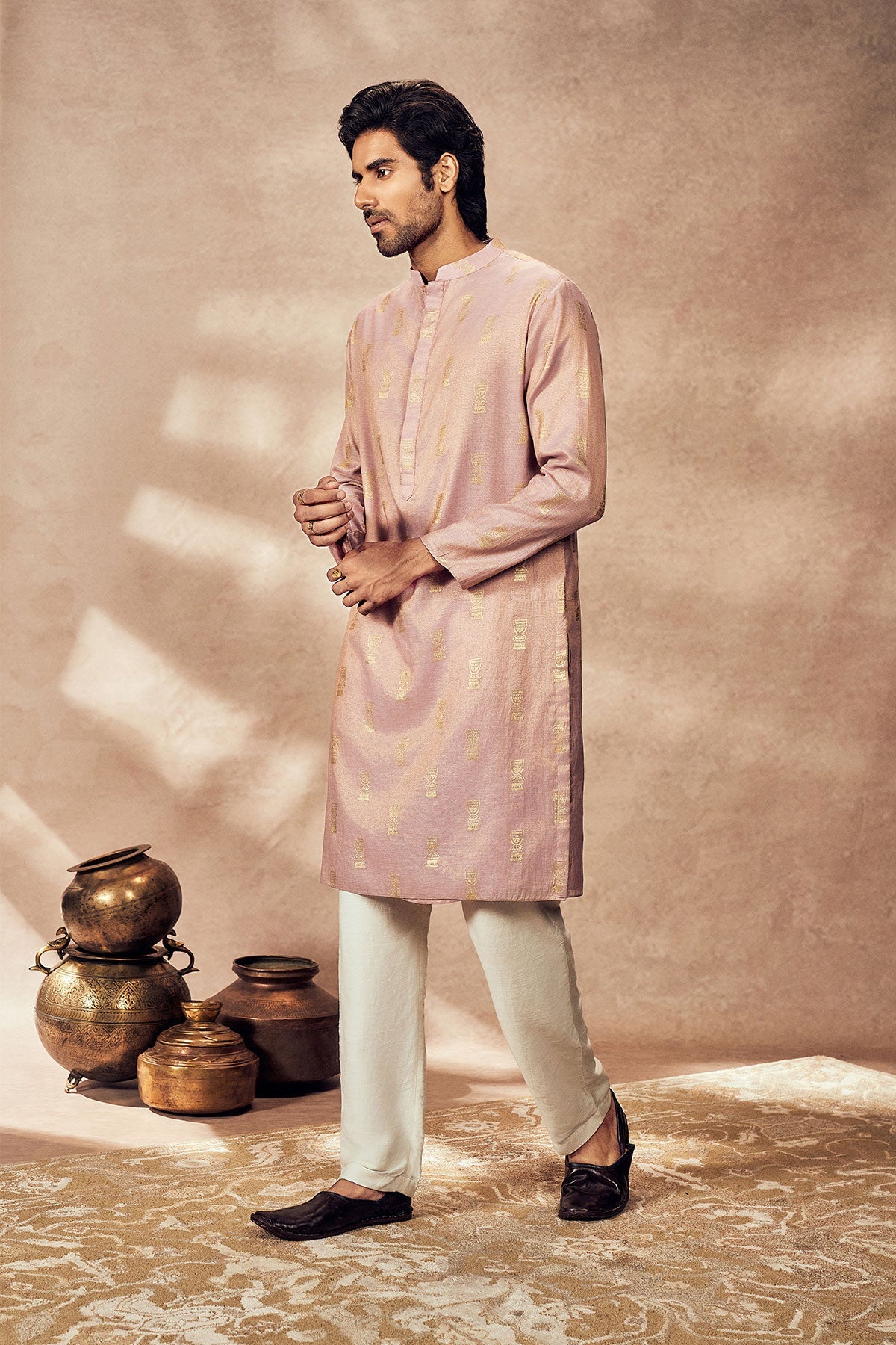 Lilac Timber Tribe Kurta With Lilac Pants