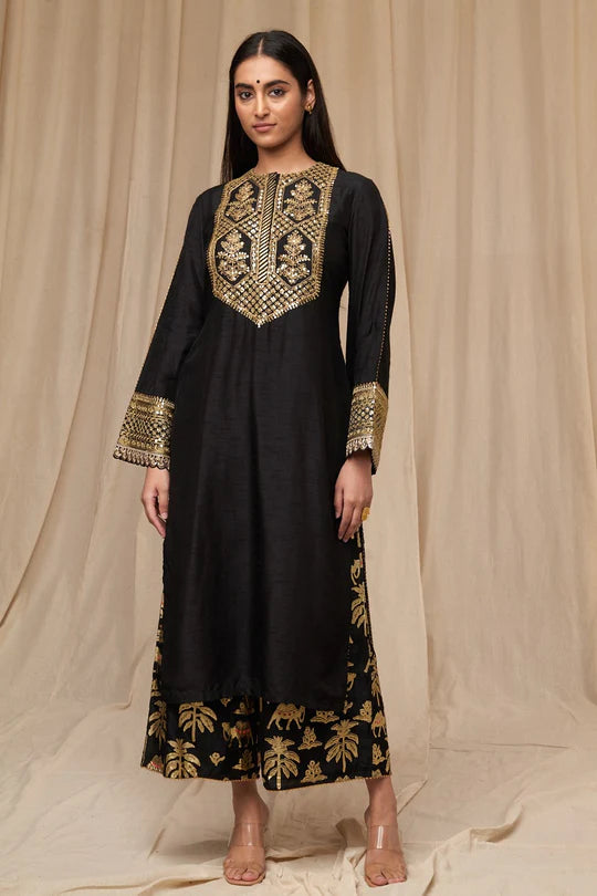 Masaba Black Oasis Culotte Set 8 Regular