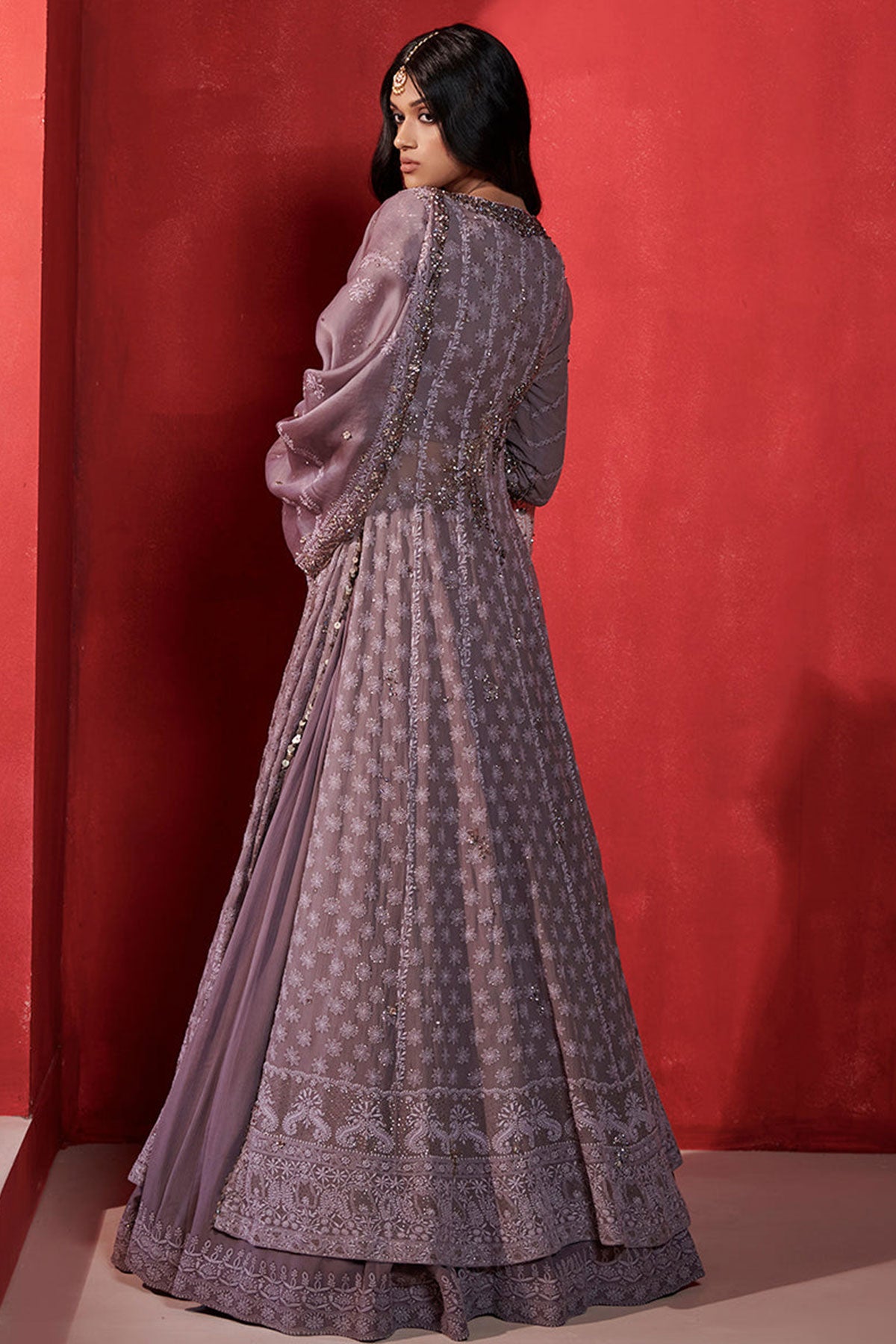 "Anya" Chikankari Kalidar Kurta And Lehenga Set