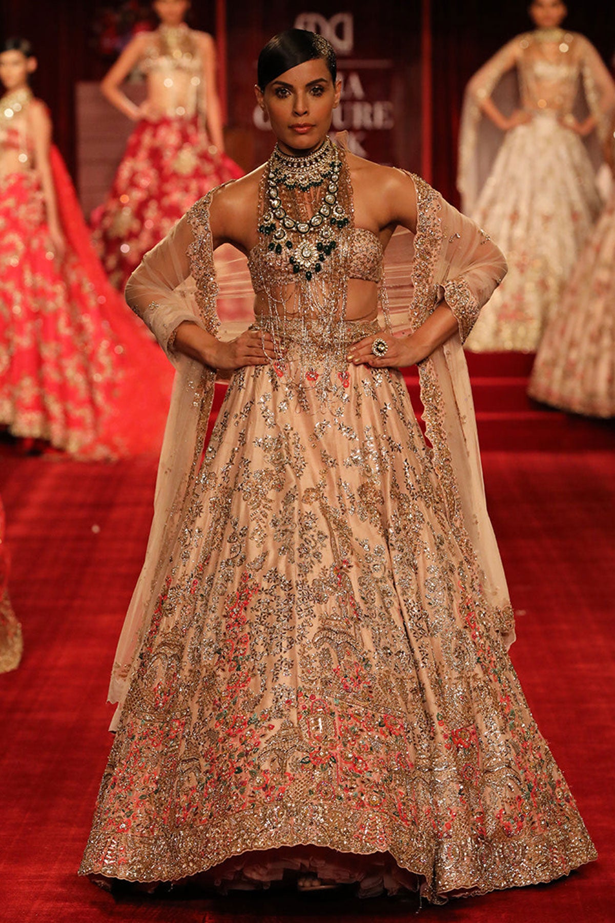 "Etta" Seashell Floral Garden Bridal Lehenga Set