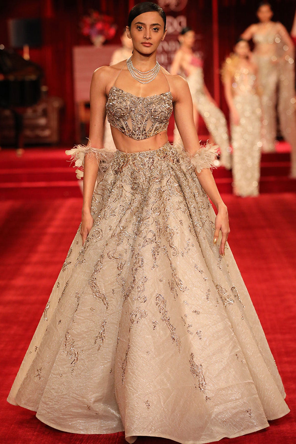 June Iridescent Skirt With Corset And Cape