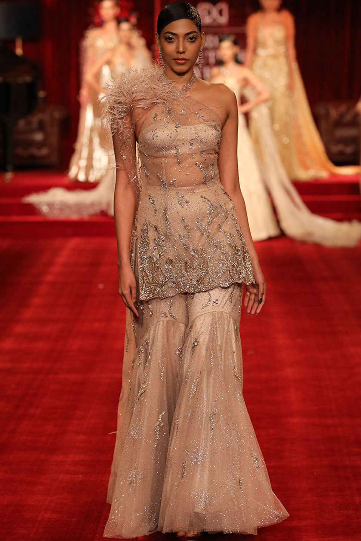 "Terri" Shimmer Tulle Sharara Suit Set