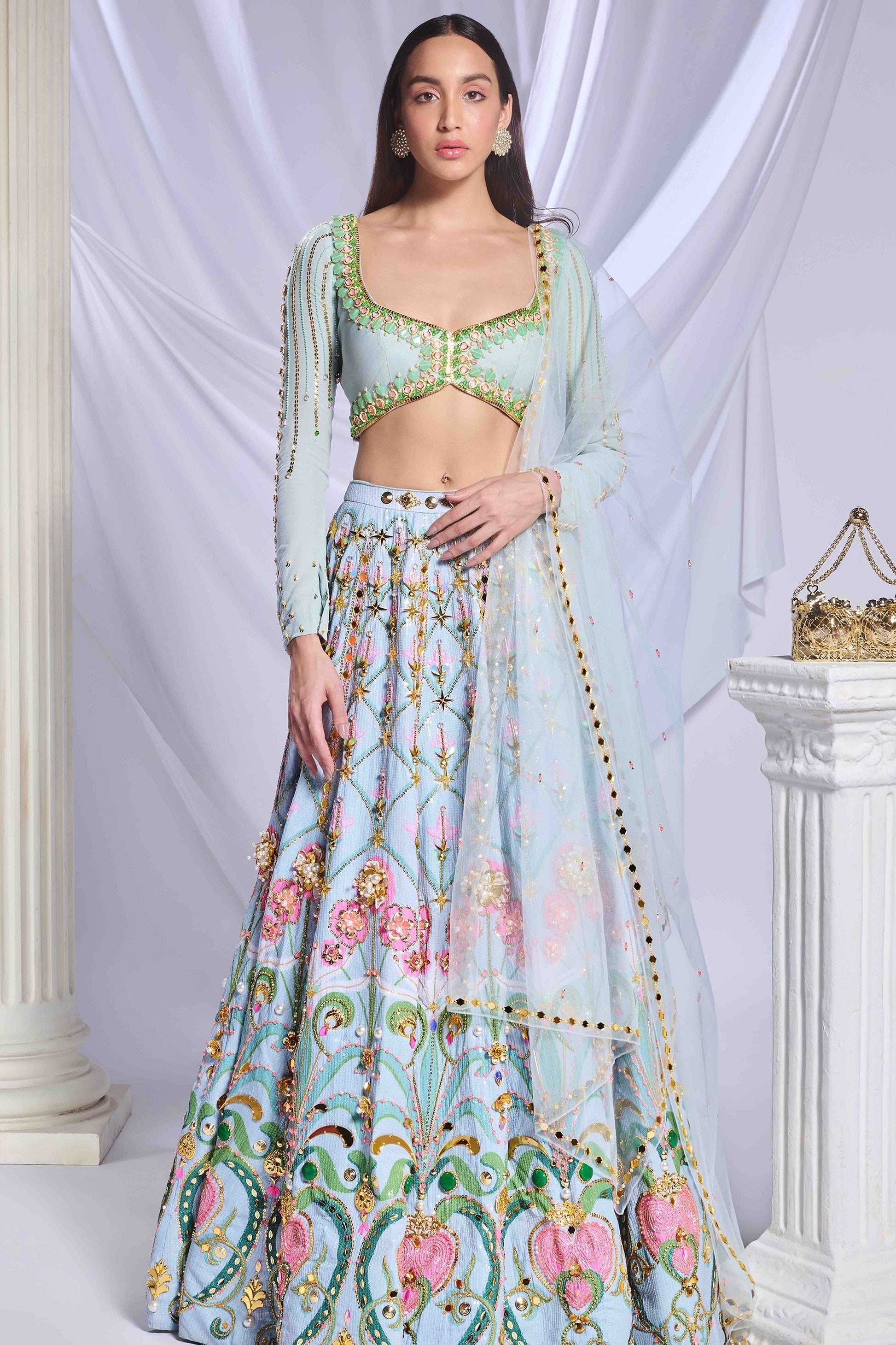 Mint Mystique Lehenga Set