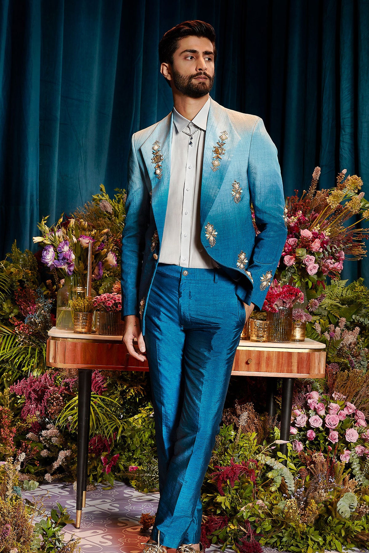 ORION - BLUE OMBRE BLAZER SET