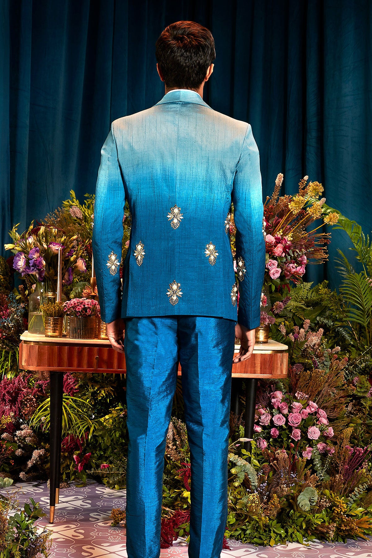 ORION - BLUE OMBRE BLAZER SET