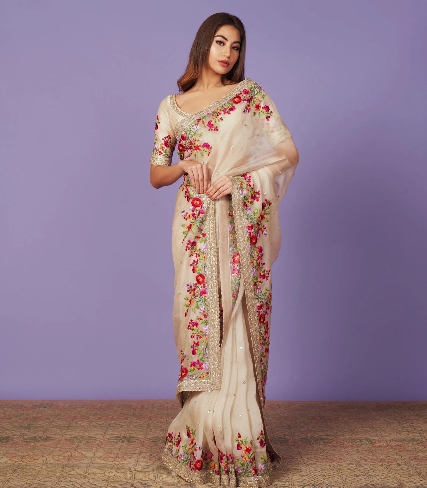 ZARDOZI BORDER SAREE SET