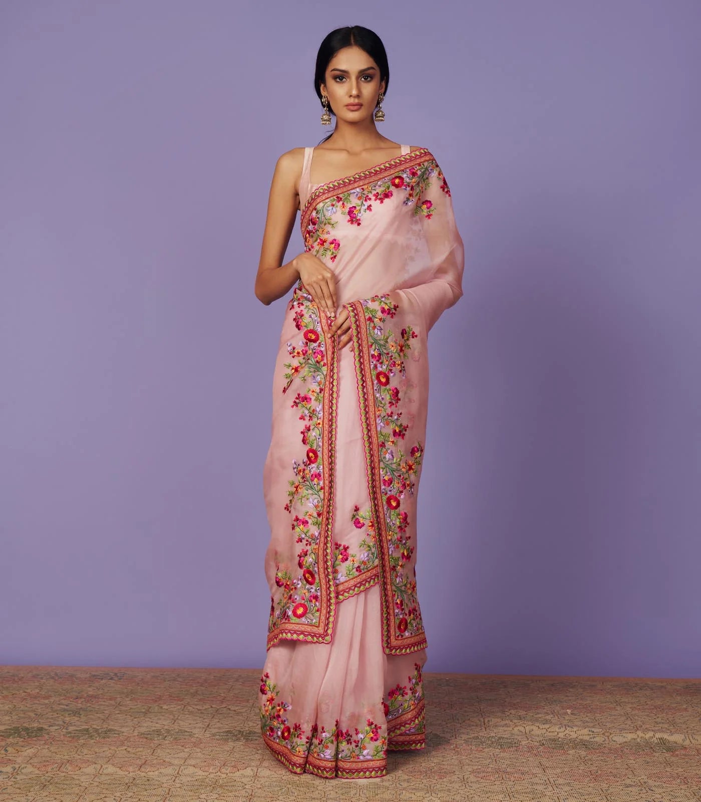 MULTI THREADWORK SAREE SET