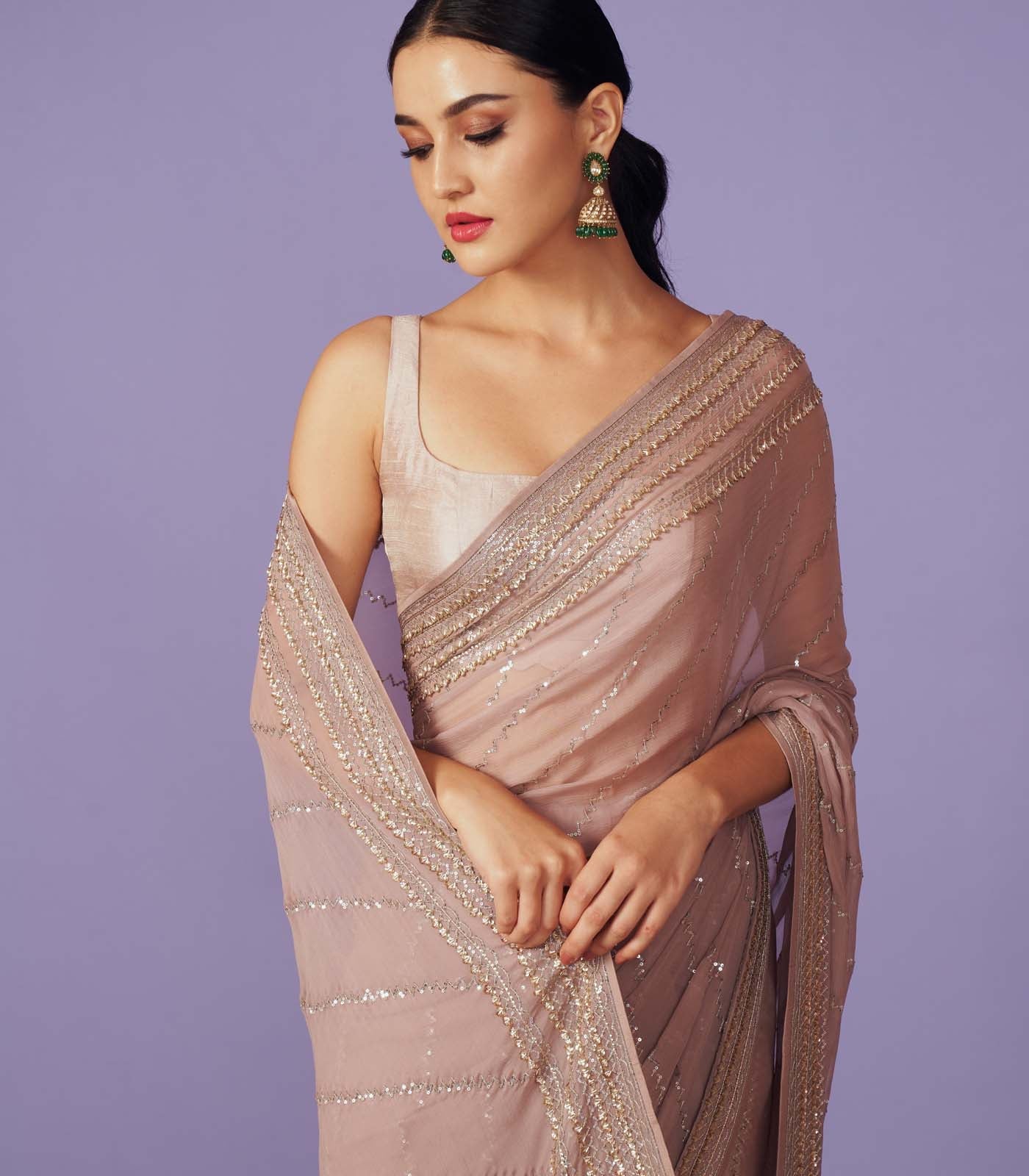 SEQUENCE BORDER SAREE SET