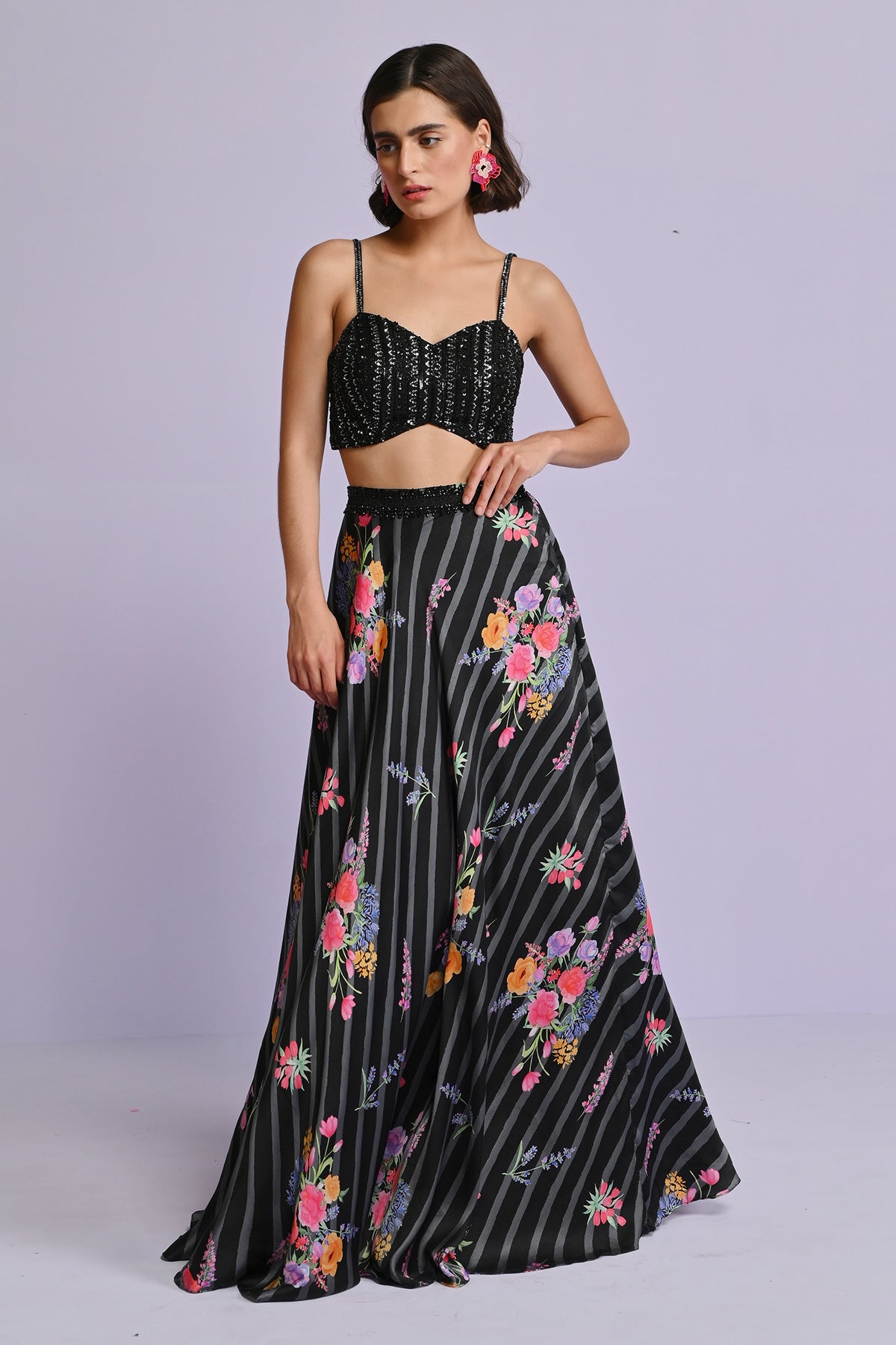 BELLA SATIN SEMI CIRCLE SKIRT