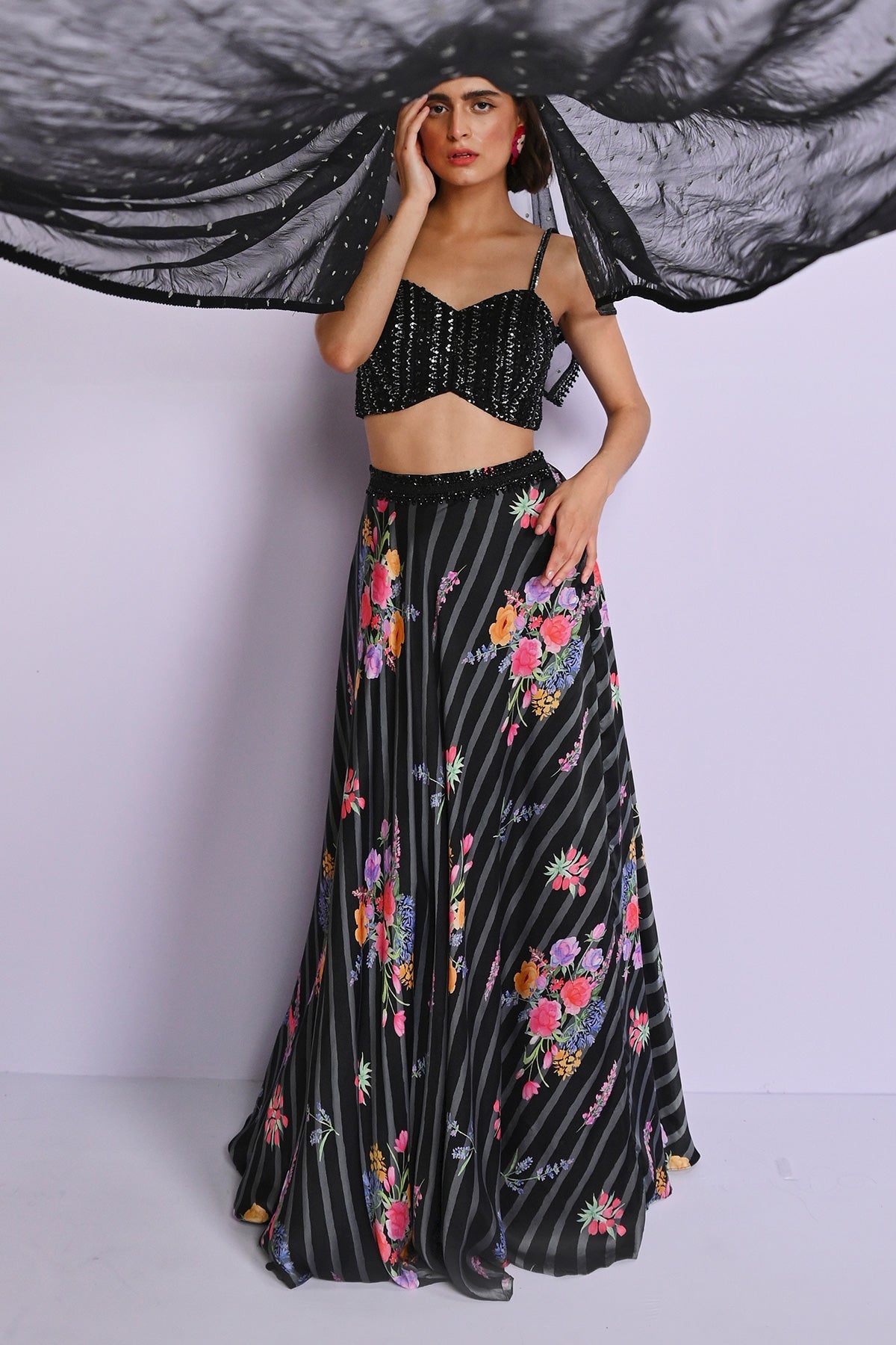 BELLA SATIN SEMI CIRCLE SKIRT