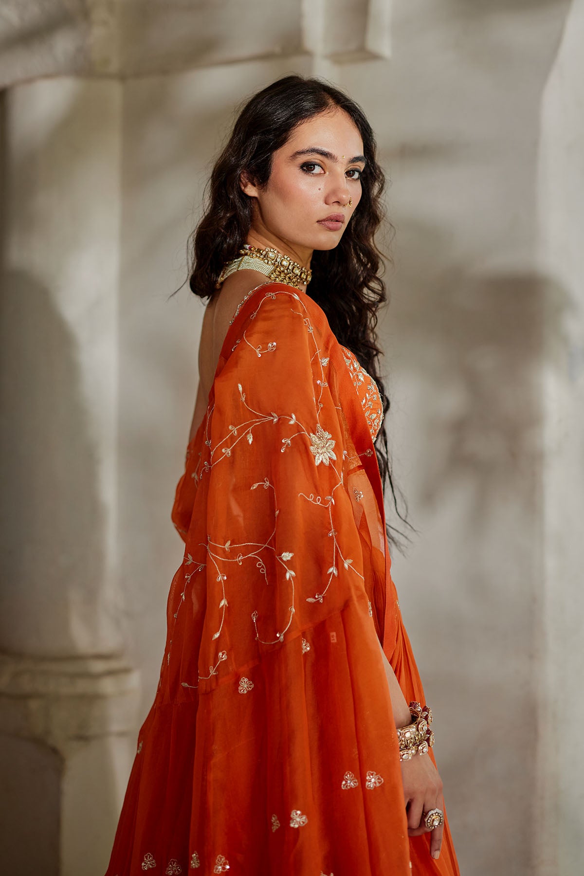 SARA CAPE LEHENGA SET