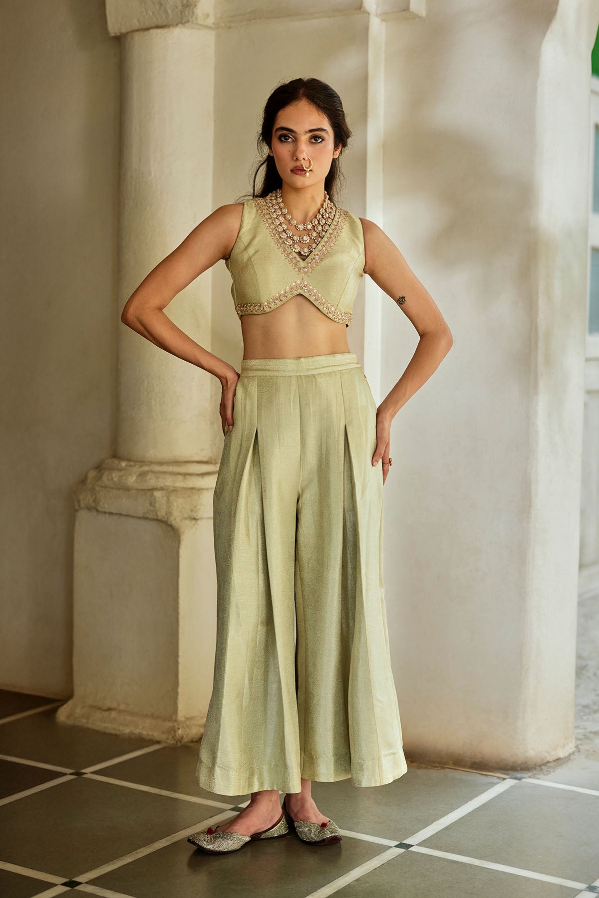 SOLENE PALAZZO JACKET SET