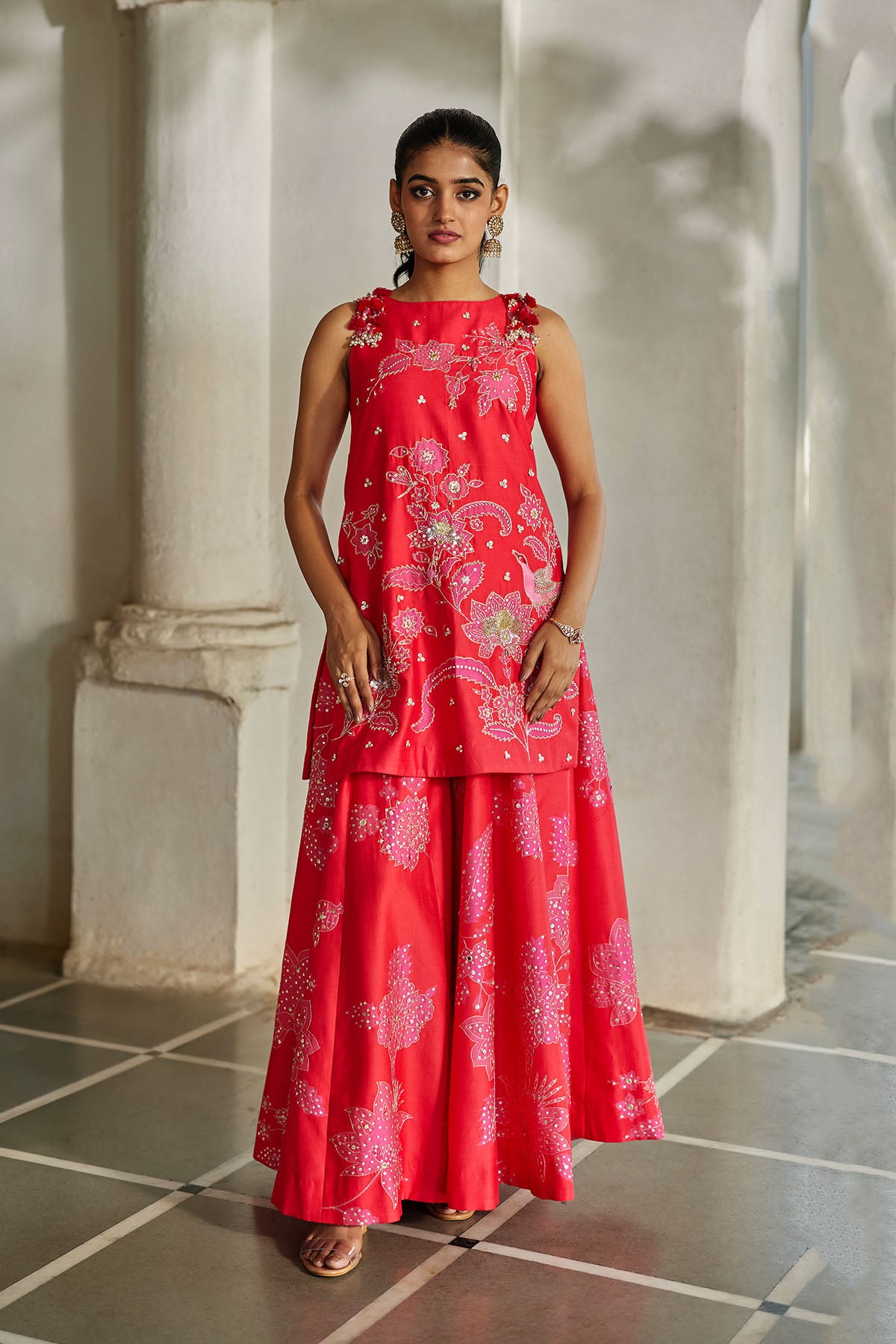 HALO KURTI SET – RED