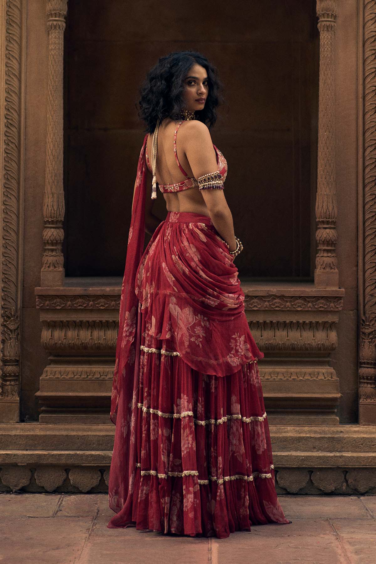 OPAL SAREE SET – RED