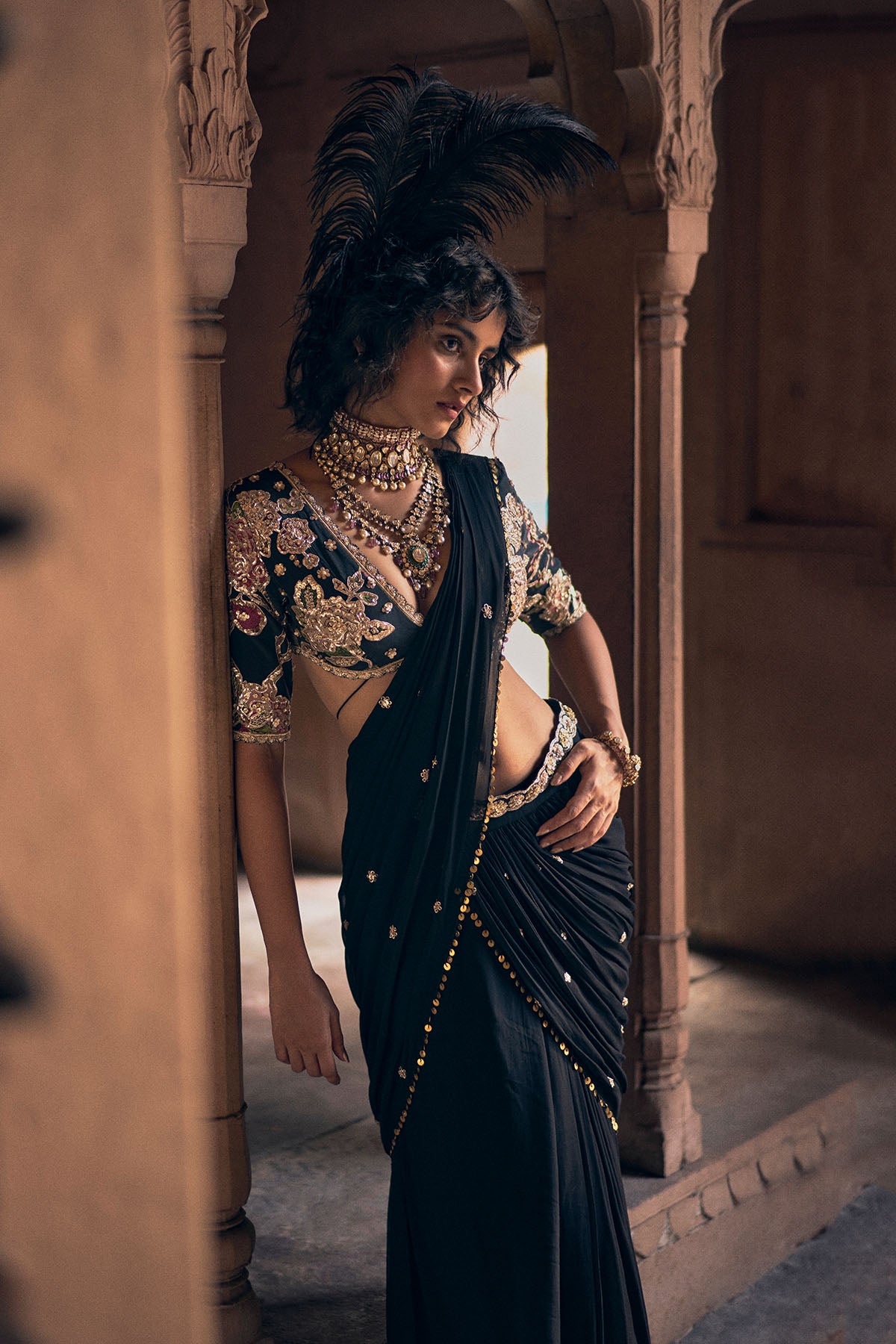 KAIA SAREE SET – BLACK