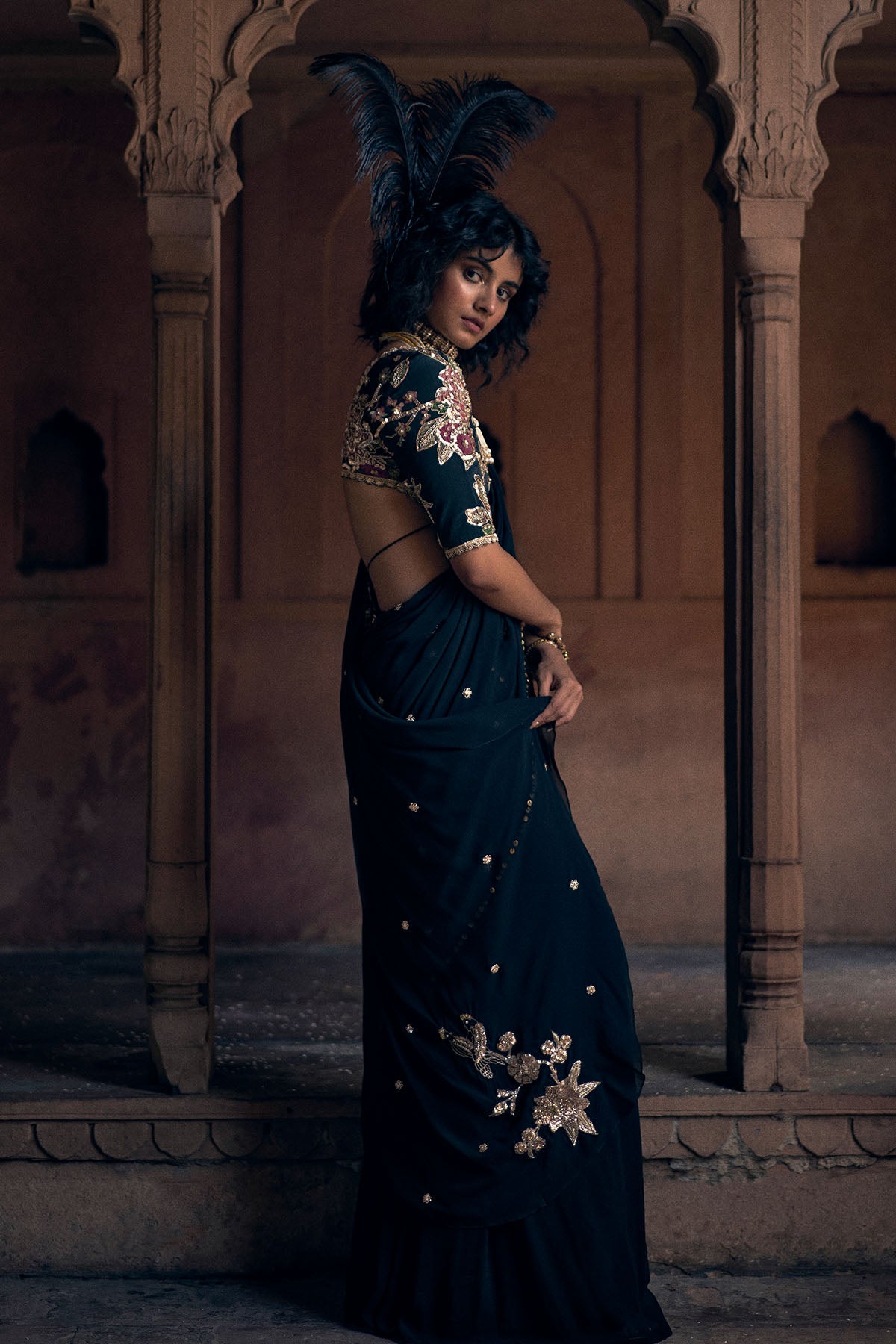 KAIA SAREE SET – BLACK