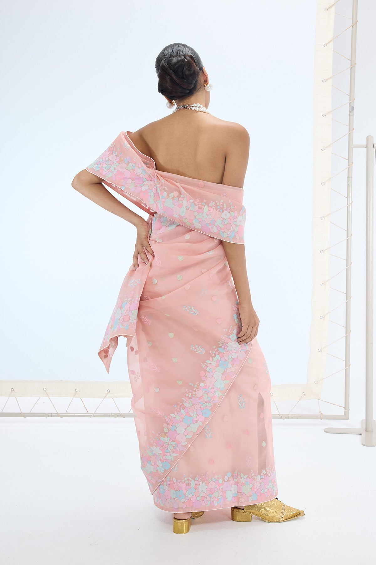 The Lexi Saree in Peach