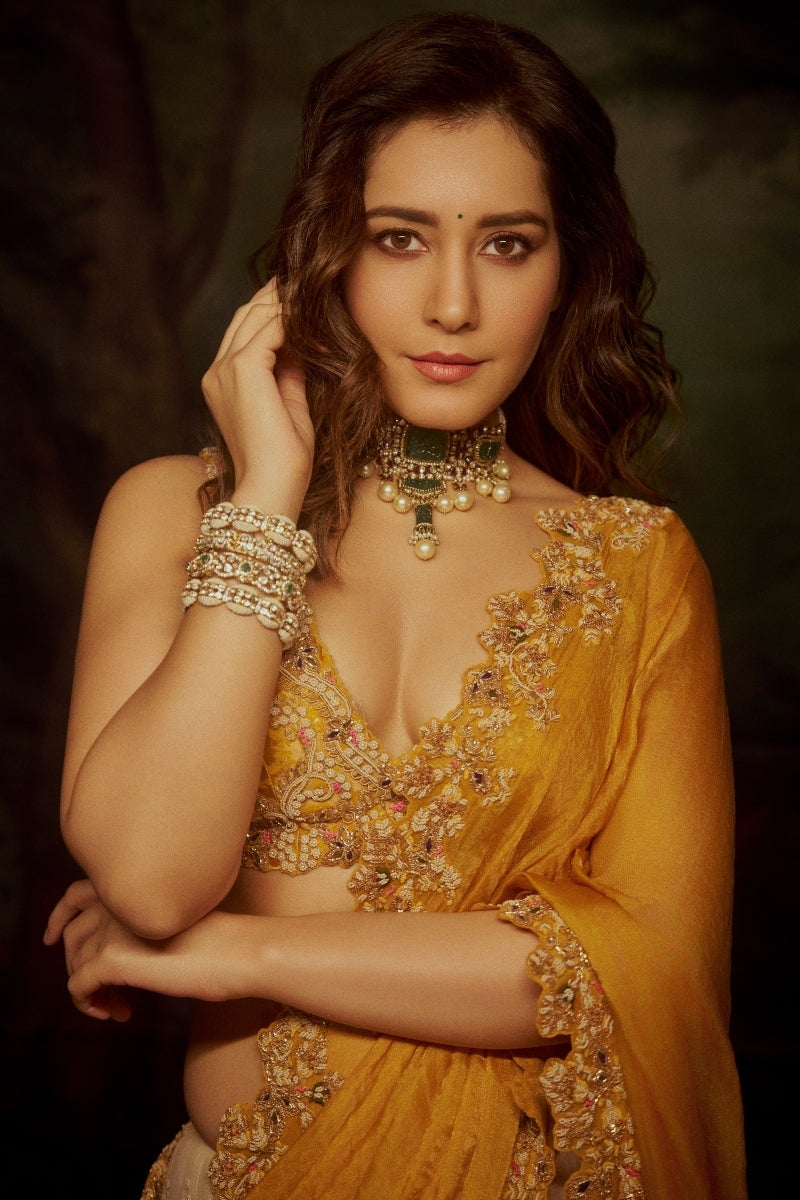 Rashi Khanna in "Amaltas" Kalidaar Saree