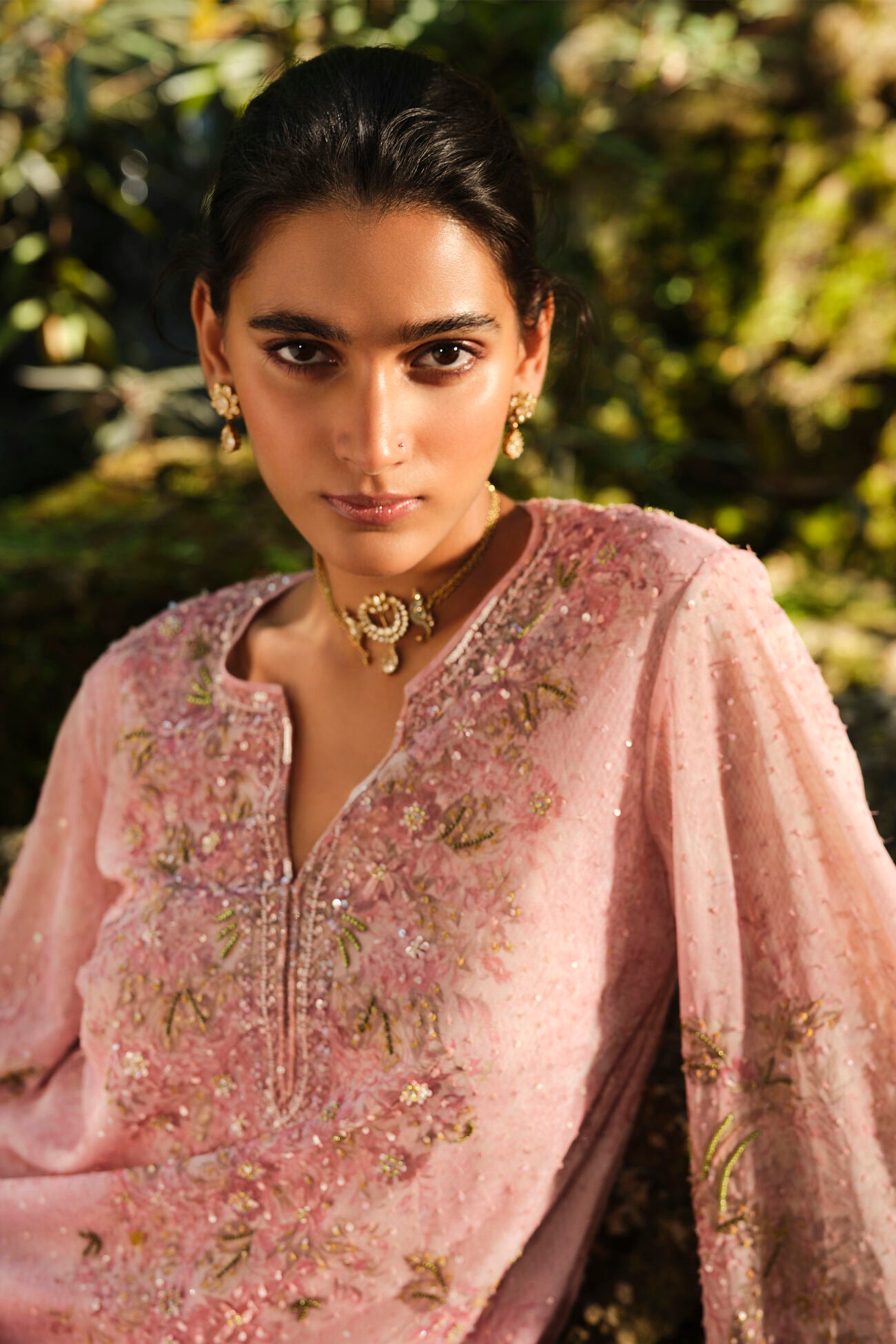 Silaam Printed Kaftan - Blush