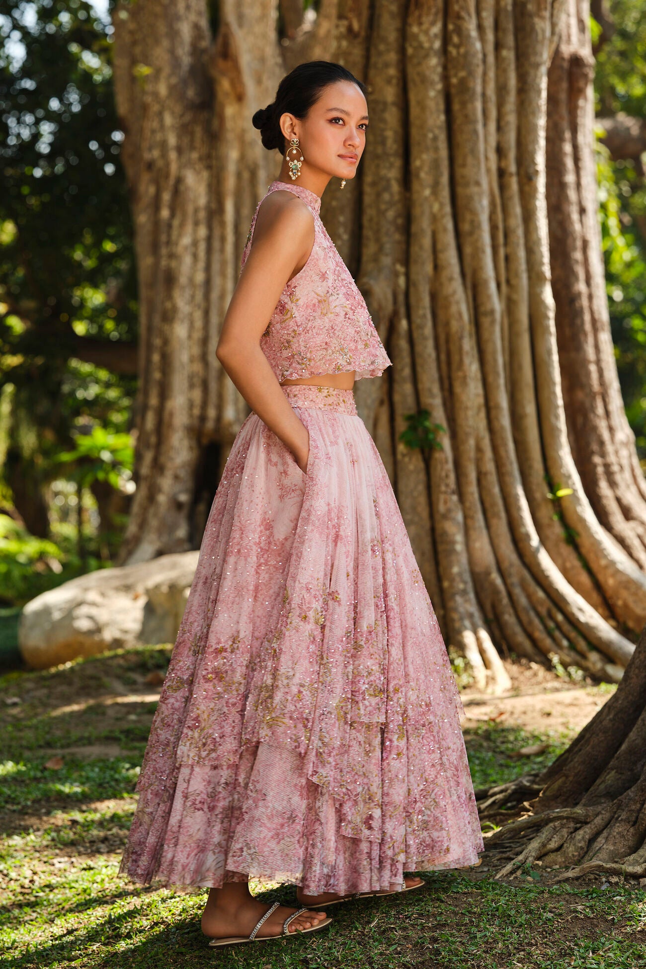 Seraphim Embroidered Skirt Set - Blush