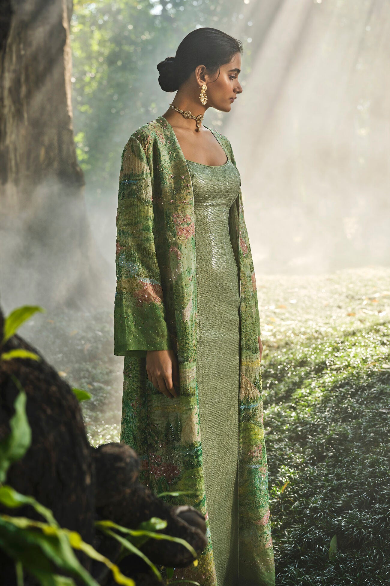 The Liveforest Embroidered Jacket Set - Sage