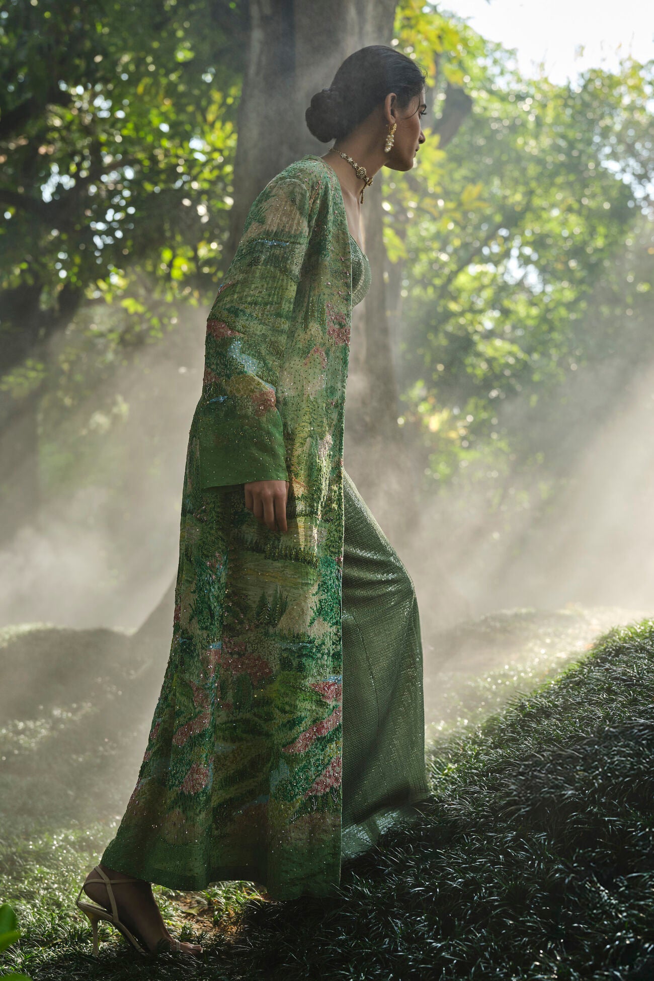 The Liveforest Embroidered Jacket Set - Sage