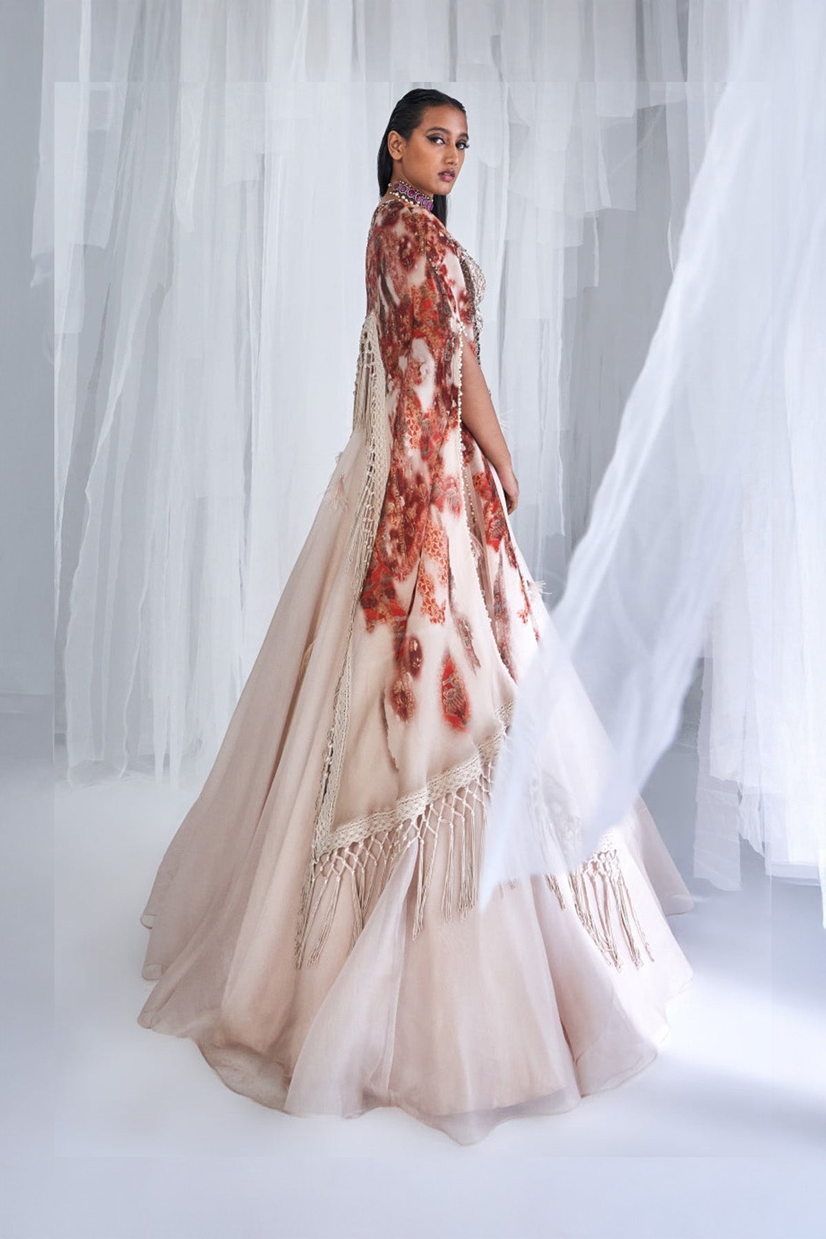 "Pixie" Ivory Organza Lehenga Set