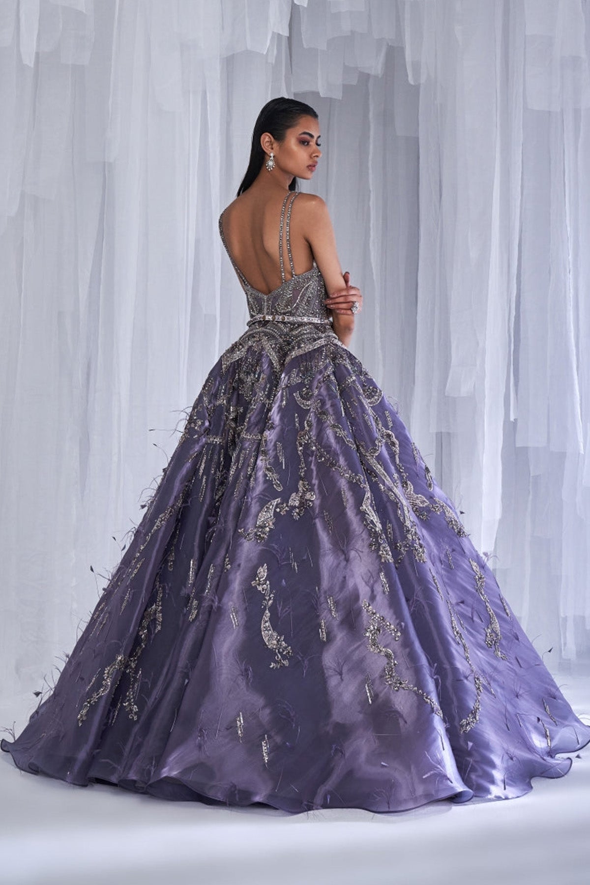 "Daisy Dew" Metallic Organza Gown