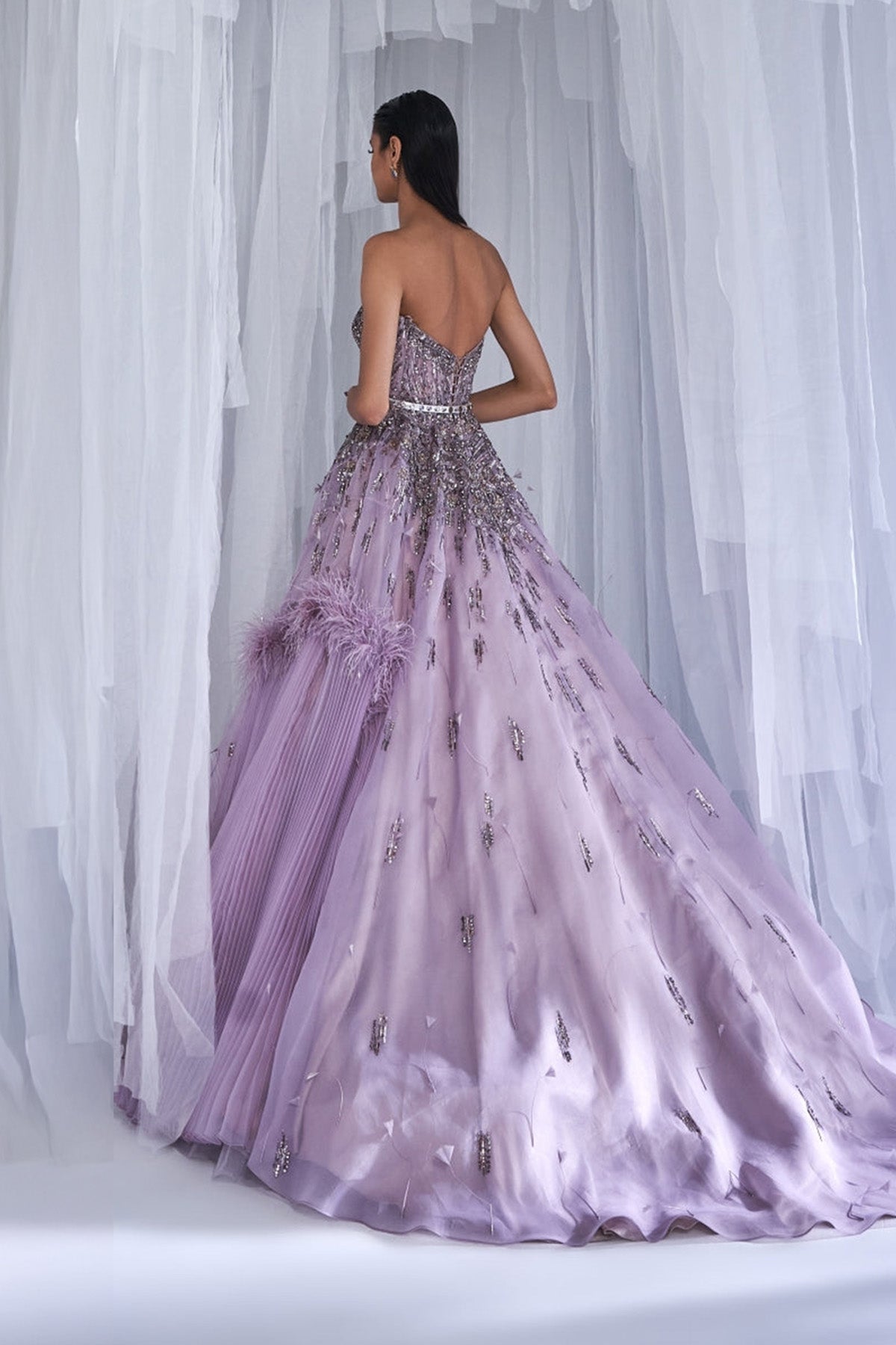 "Pearl Dazzle" Silk Organza Gown