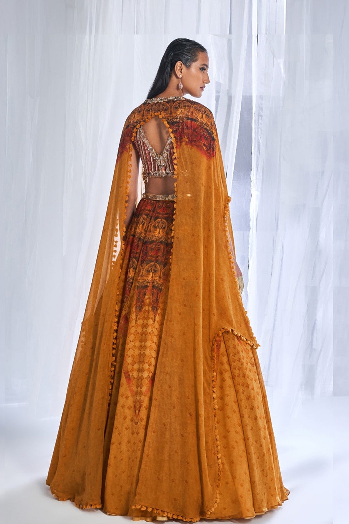 "Ekiya Love"  Printed Chiffon Lehenga