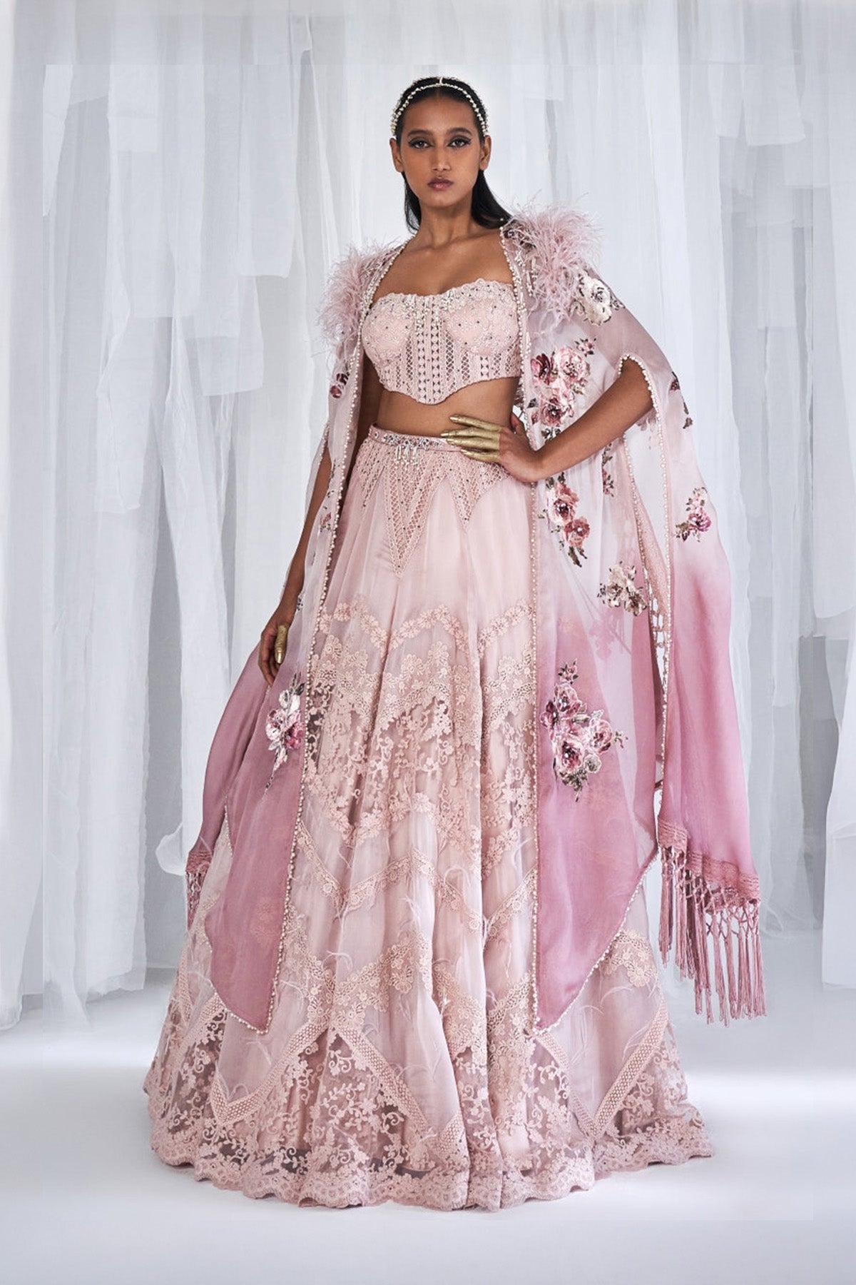 "Harini" Chantilly Lehenga Set