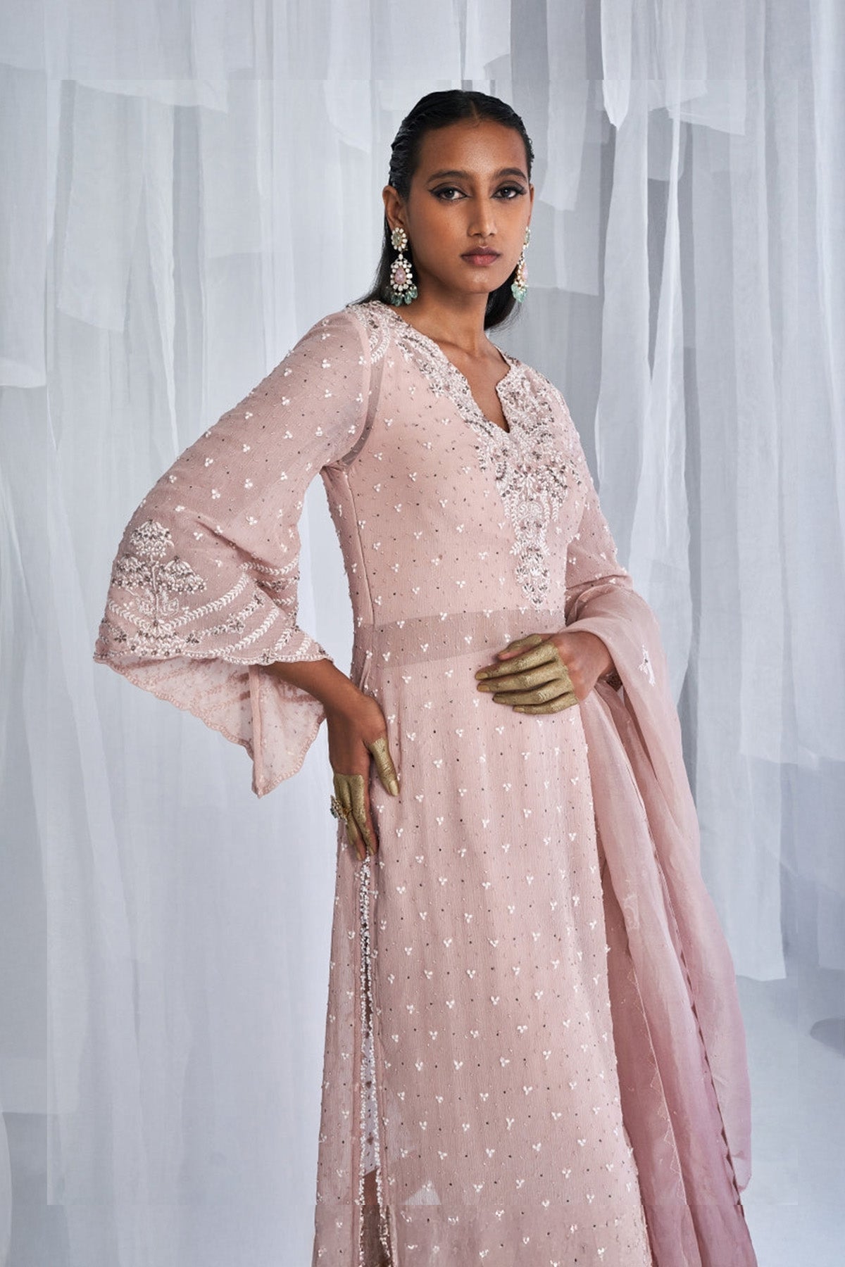 "Amber" Chiffon Kurta And Palazzo