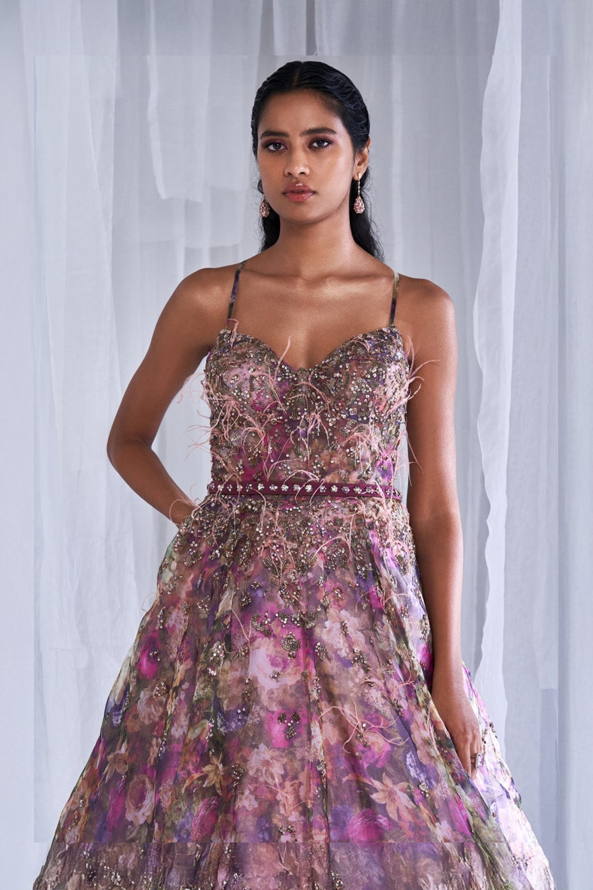 "Arlette" Floral Organza Gown