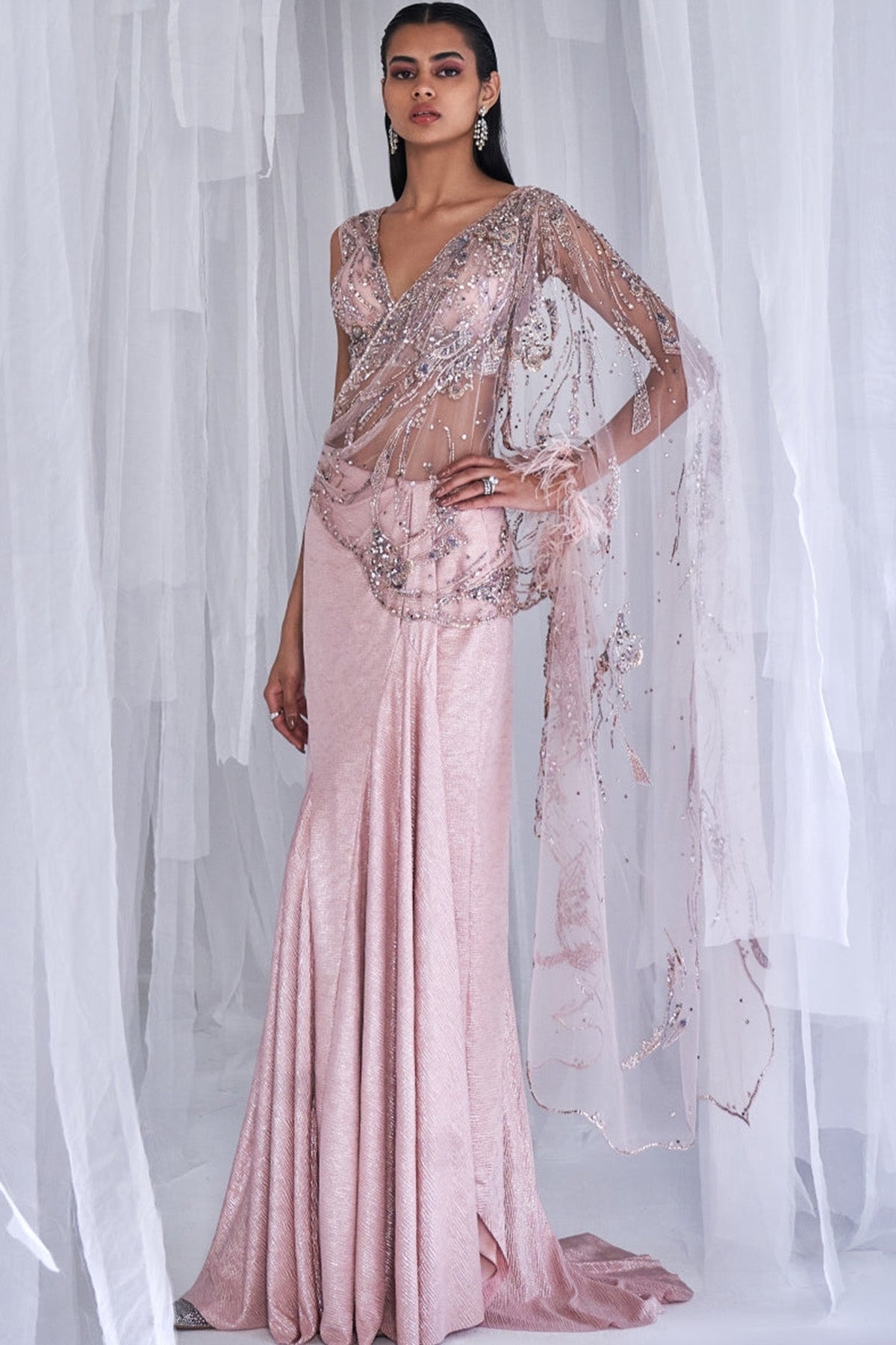 "Bonita" Drape Sari Gown Set