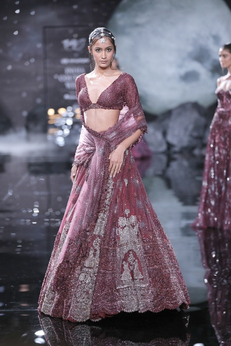 "Tessa" Shimmer Tulle Bridal Lehenga Set